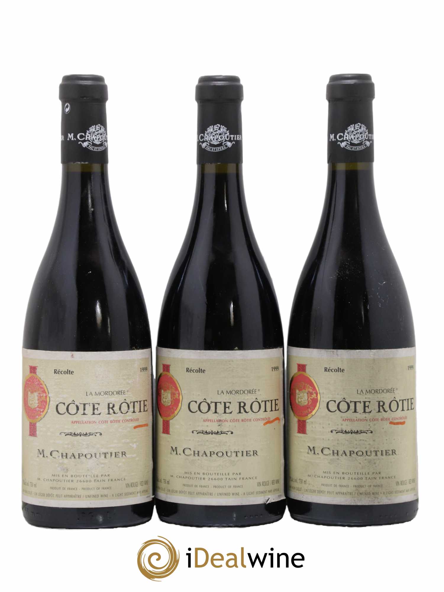 Côte-Rôtie La Mordorée Chapoutier 1999 - Lot de 3 bouteilles - 0