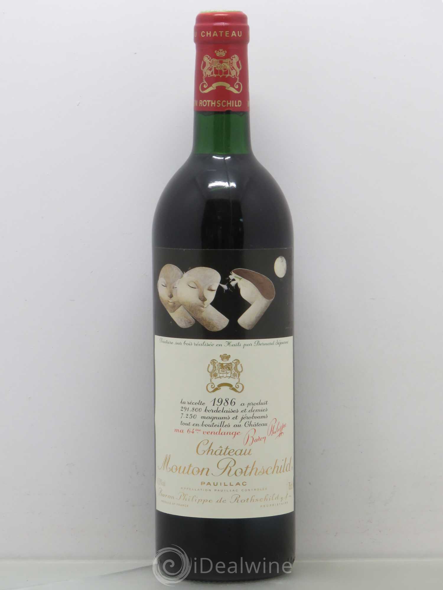 Château Mouton Rothschild 1er Grand Cru Classé 1986 - Lot de 1 bouteille - 0