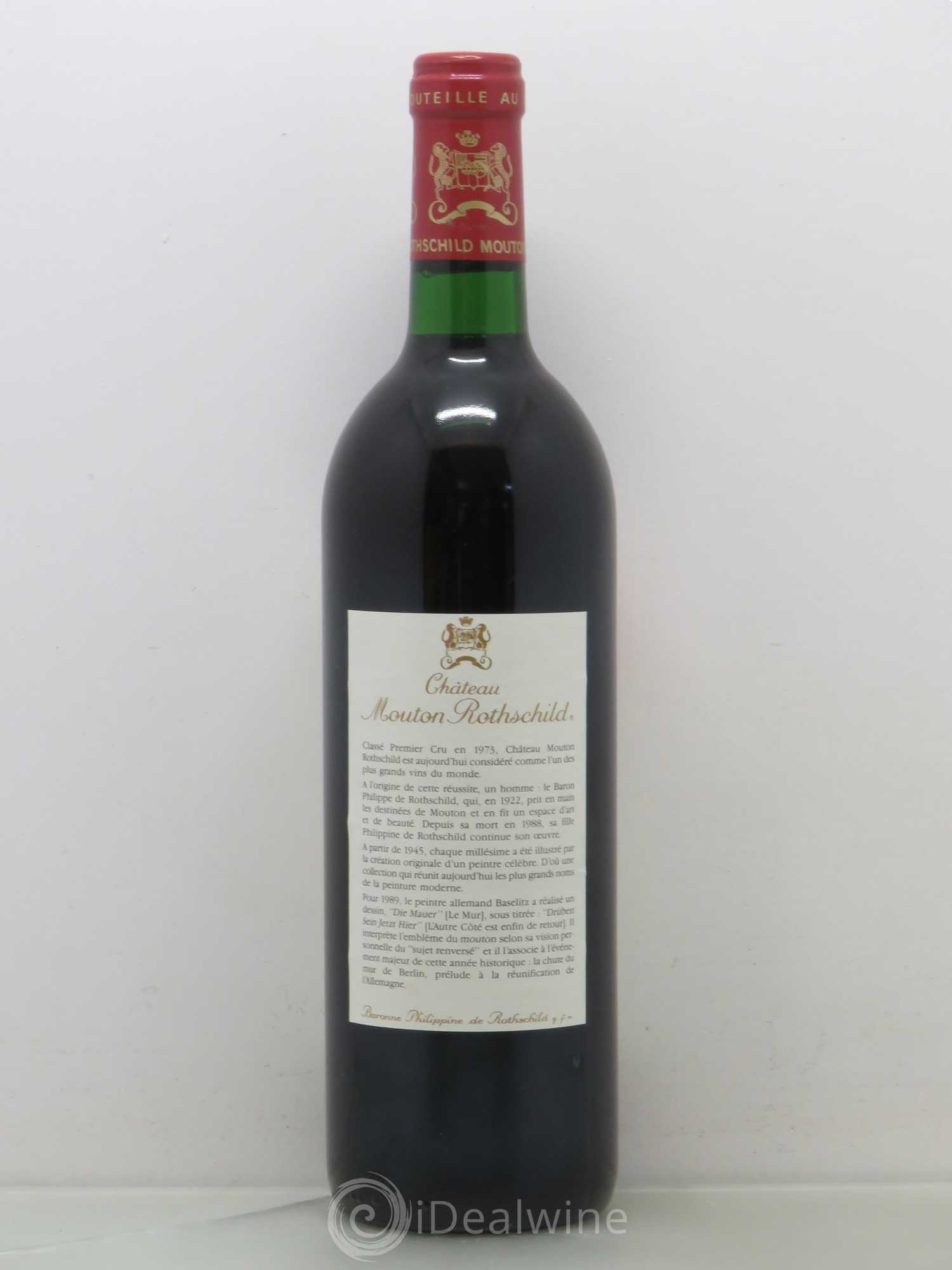 Château Mouton Rothschild 1er Grand Cru Classé 1989 - Lot de 1 bouteille - 1