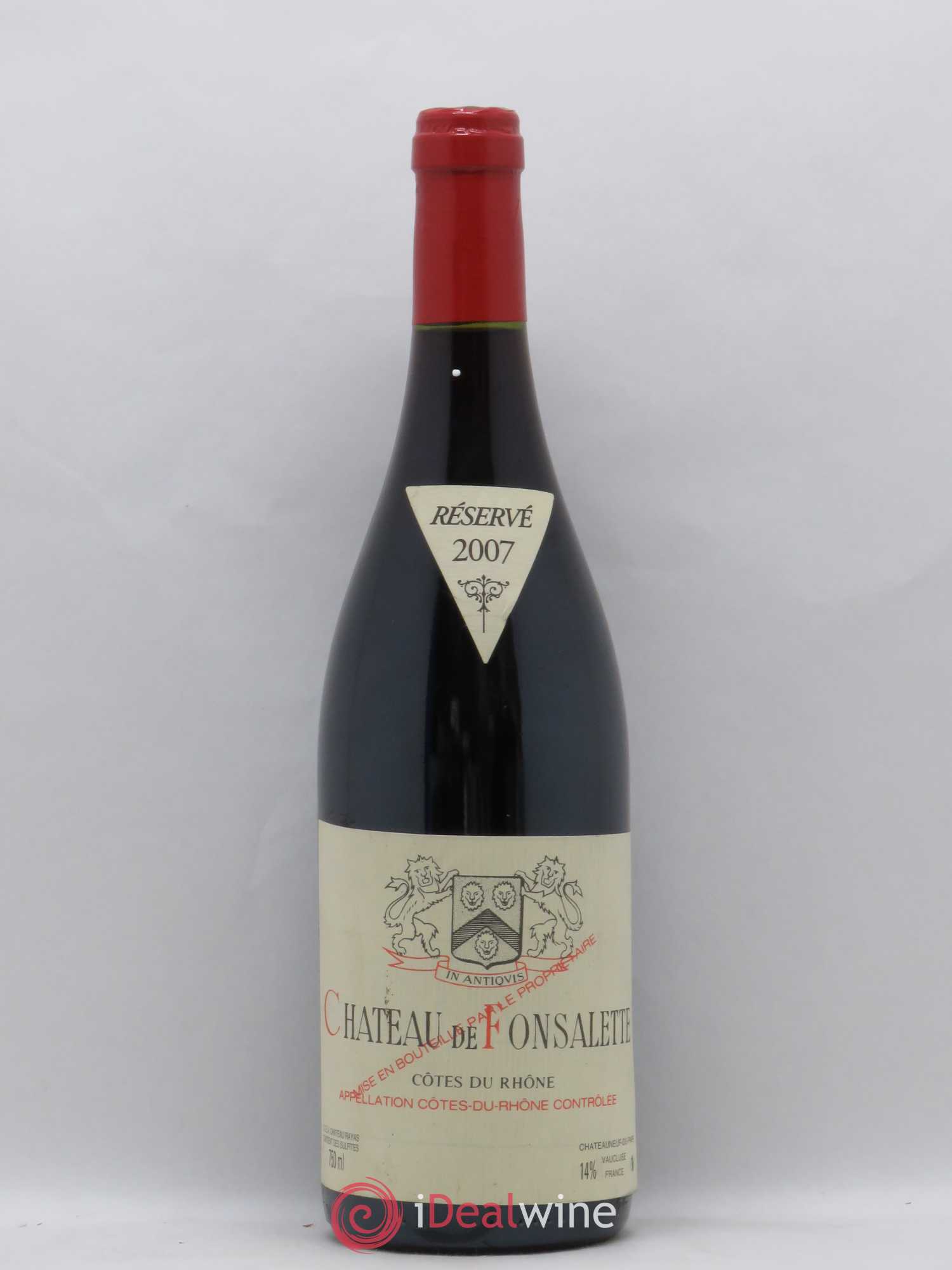 Côtes-du-Rhône Château de Fonsalette Emmanuel Reynaud 2007 - Lot de 1 bouteille - 0