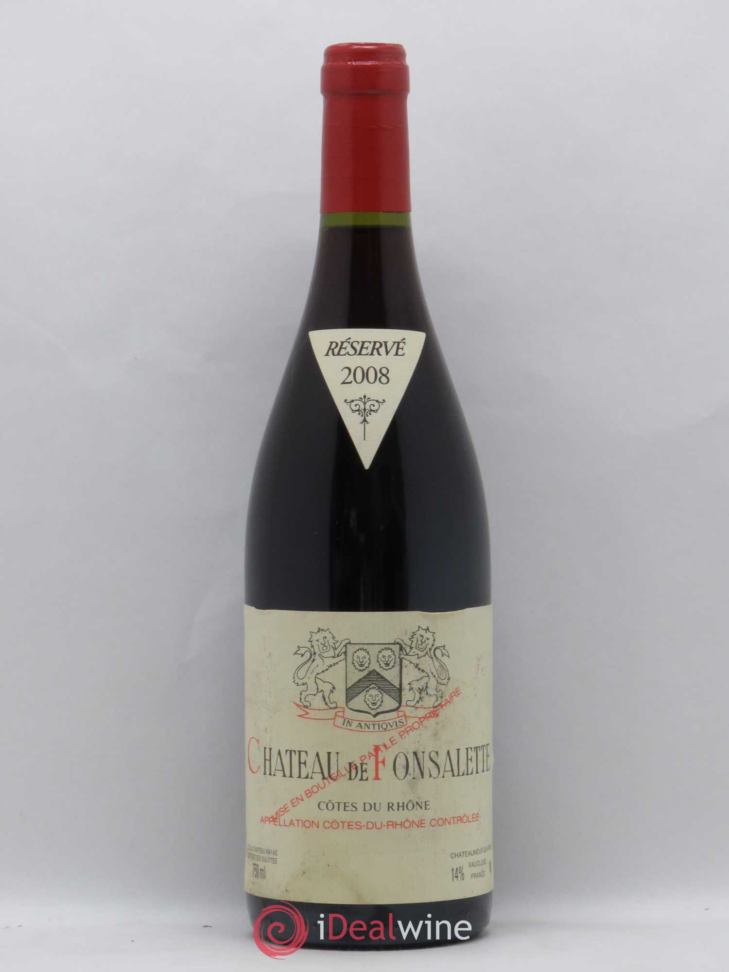 Côtes-du-Rhône Château de Fonsalette Emmanuel Reynaud 2008 - Lot de 1 bouteille - 0