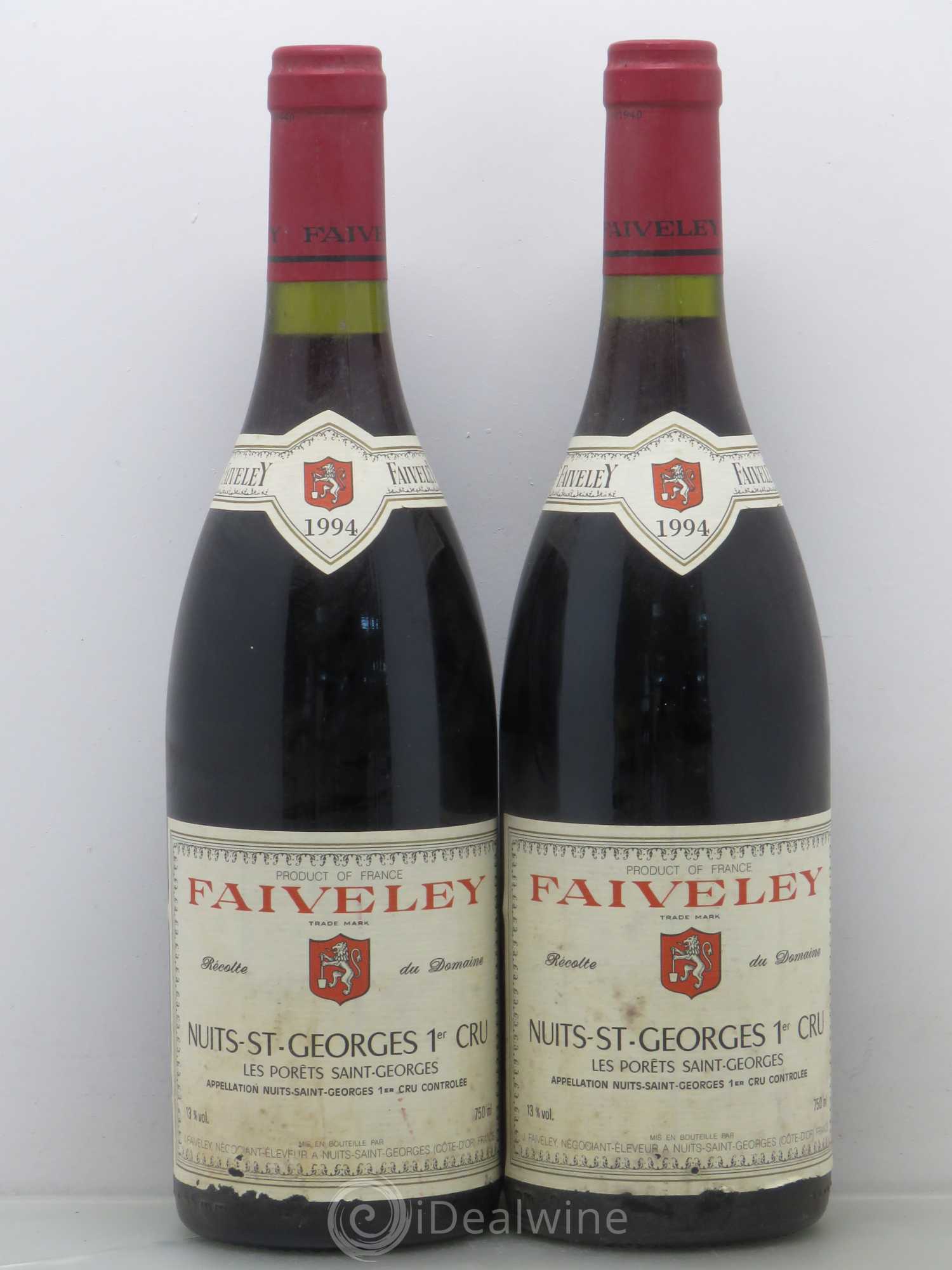 Nuits-Saint-Georges 1er Cru Les Porêts Saint-Georges Faiveley 1994 - Lot de 2 bouteilles - 0