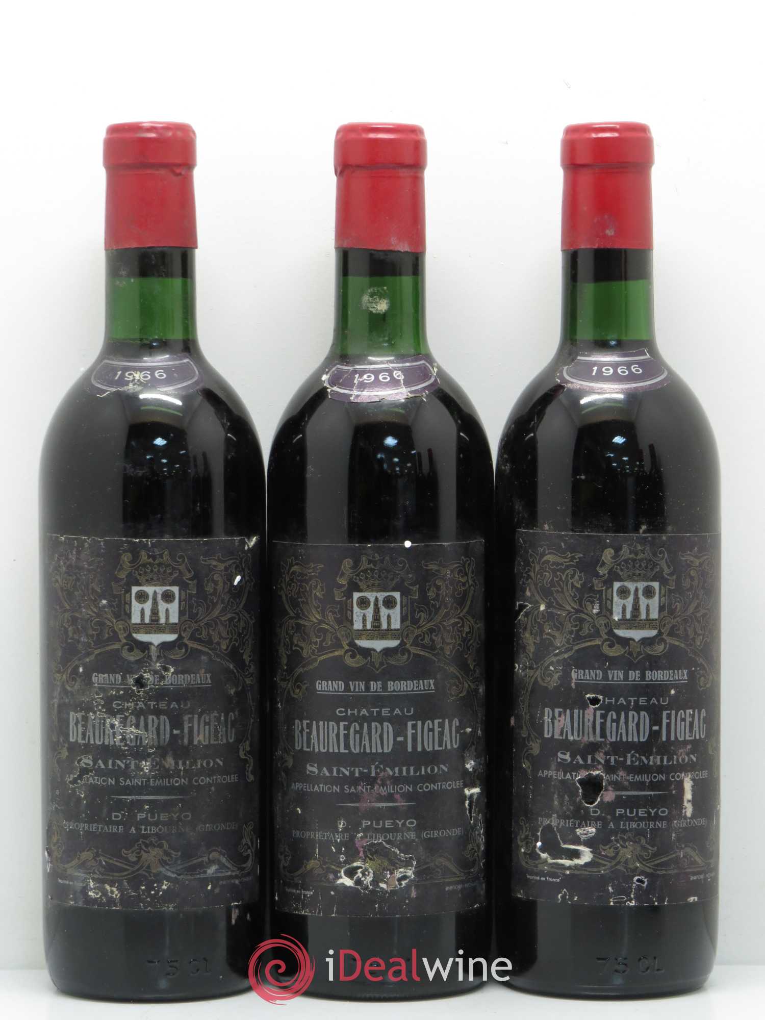 Saint-Émilion Château Beauregard-Figeac 1966 - Posten von 5 Flaschen - 1