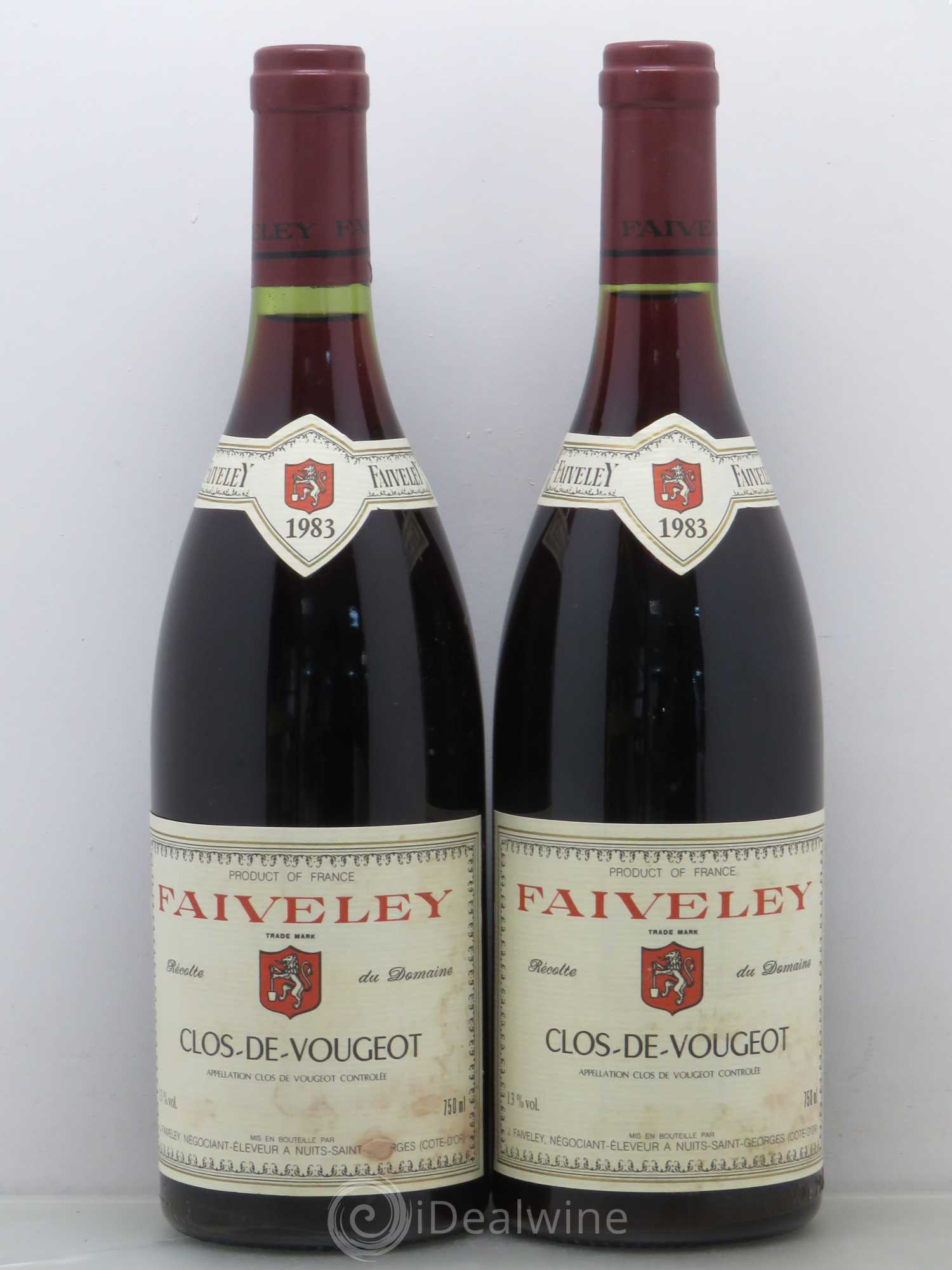 Clos de Vougeot Grand Cru Faiveley 1983 - Lot de 2 bouteilles - 0