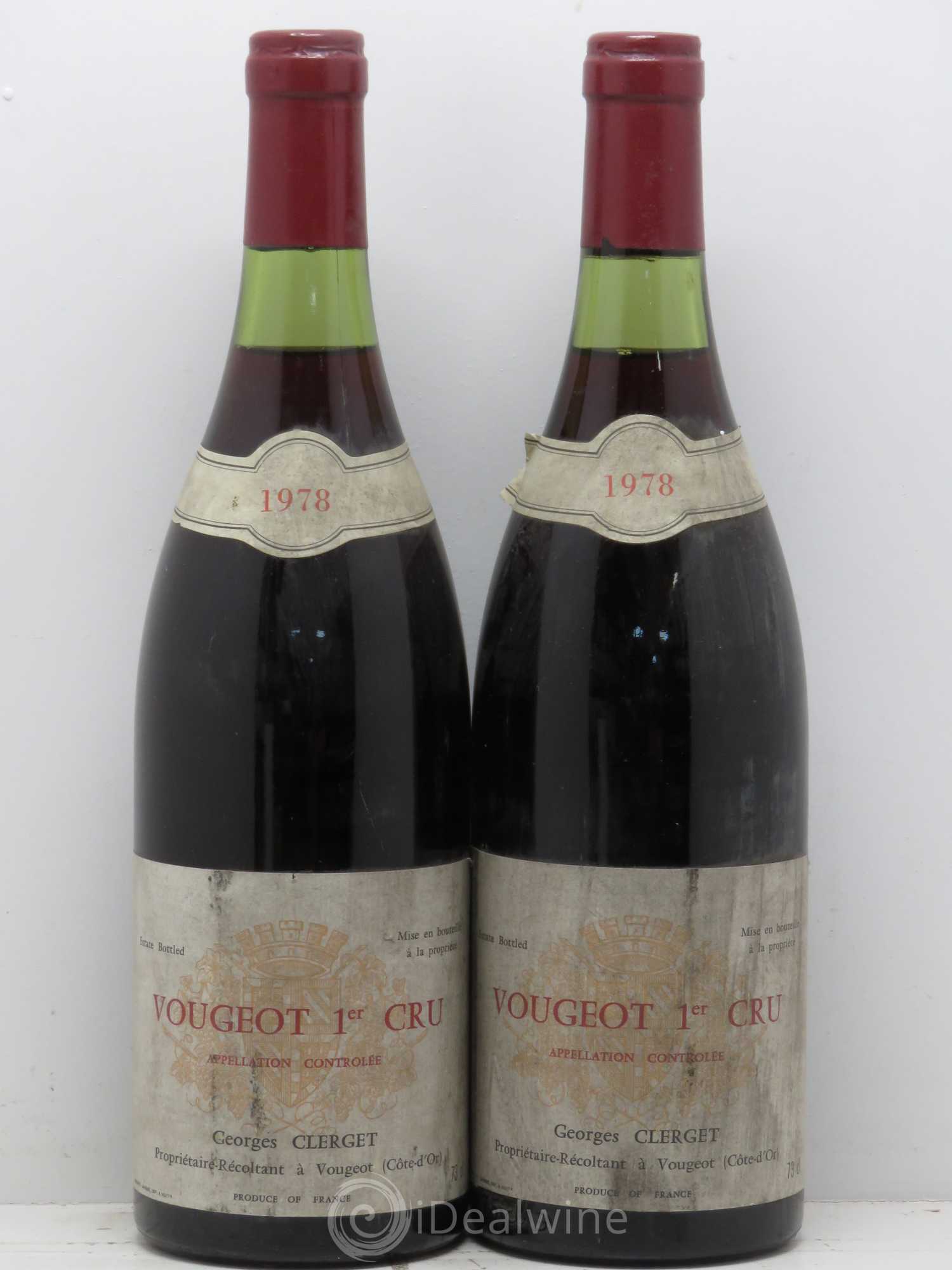 Vougeot 1er Cru Georges Clerget 1978 - Lot de 2 bouteilles - 0