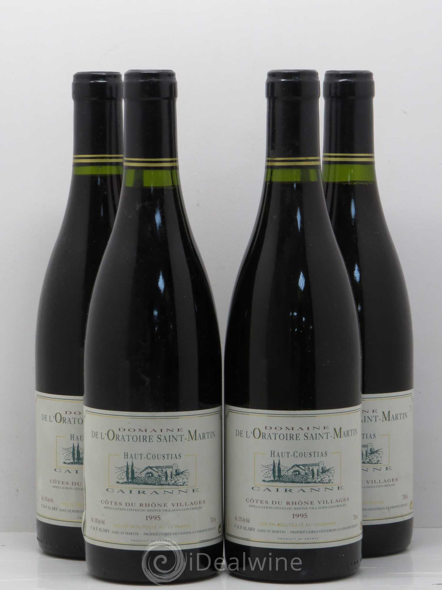 Cairanne Haut-Coustias Oratoire Saint-Martin - Frédéric et François Alary 1995 - Lot de 4 bouteilles - 0