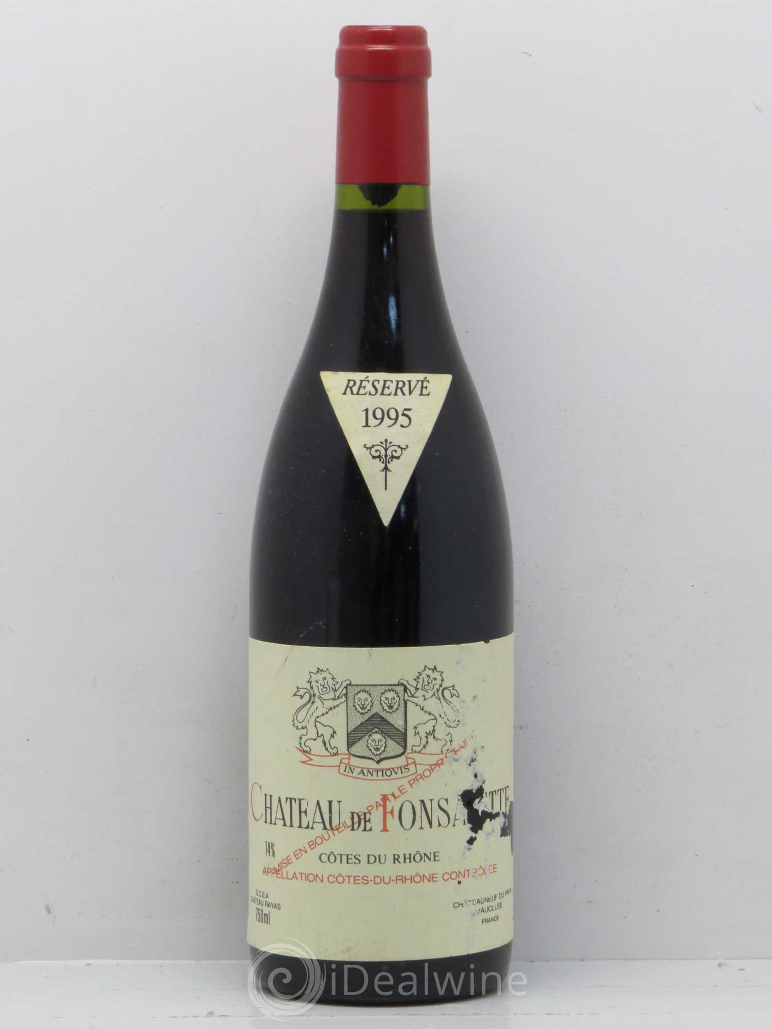 Côtes-du-Rhône Château de Fonsalette Emmanuel Reynaud 1995 - Lot de 1 bouteille - 0