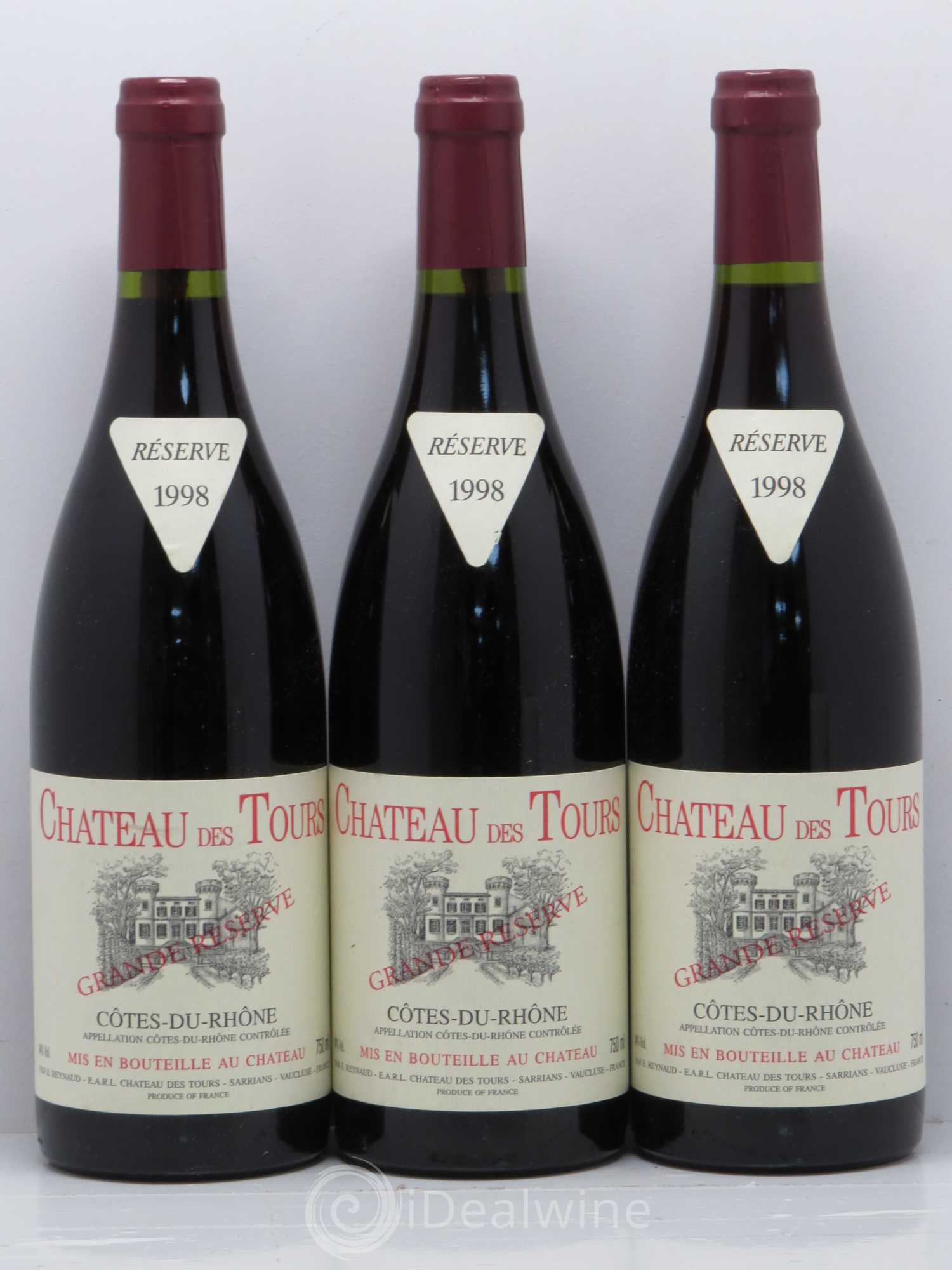 Côtes-du-Rhône Château des Tours Emmanuel Reynaud 1998 - Lot de 6 bouteilles - 1