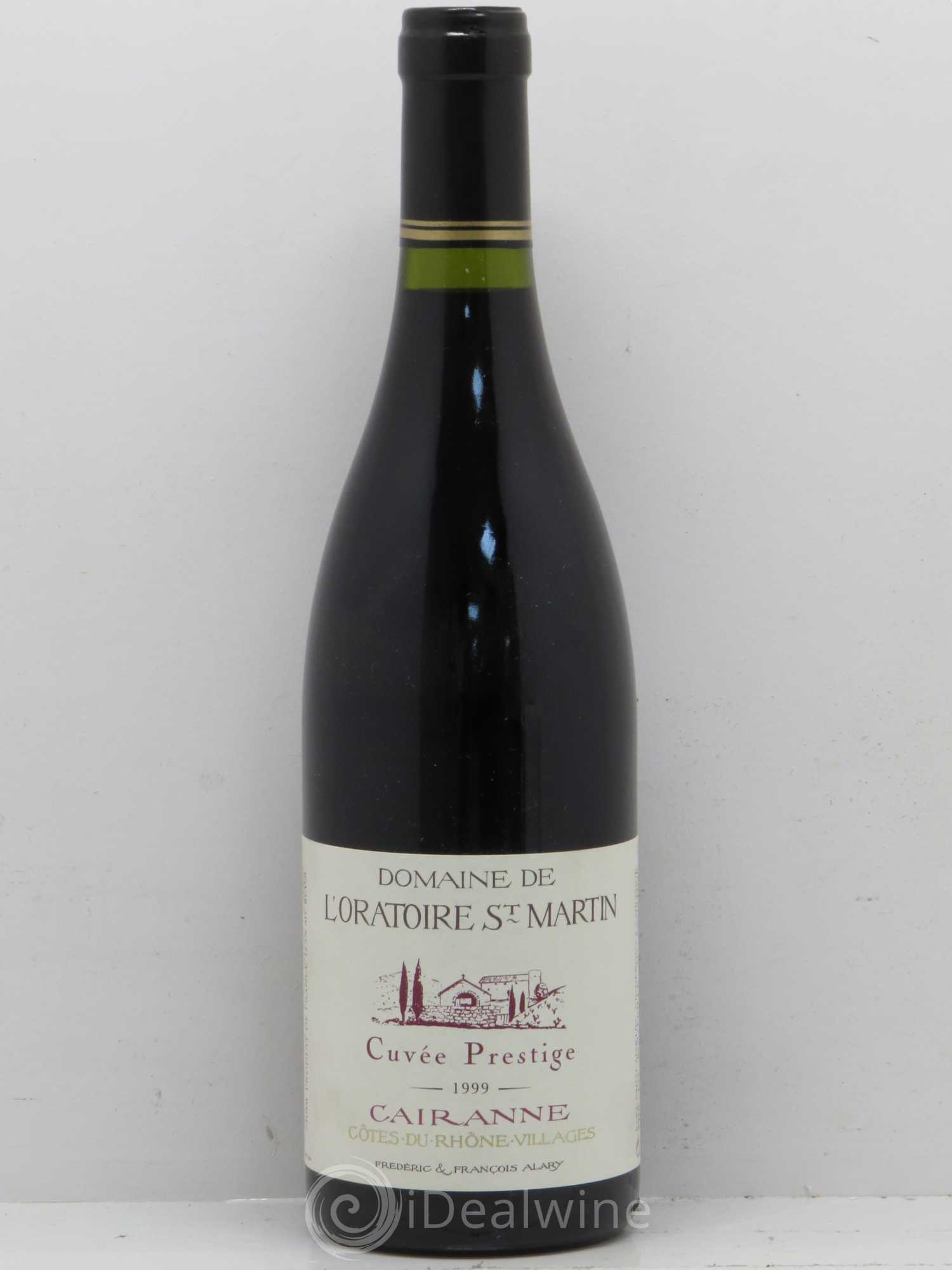 Côtes-du-Rhône-Villages Cairanne Oratoire Saint-Martin Cuvée Prestige Frédéric et François Alary 1999 - Lot de 1 bouteille - 0