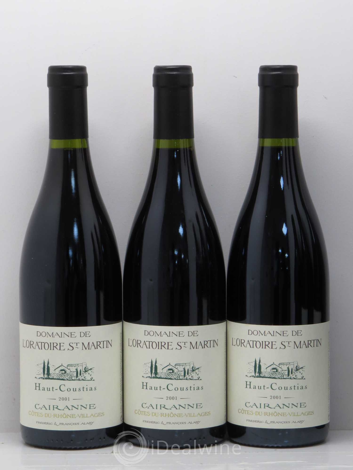 Cairanne Haut-Coustias Oratoire Saint-Martin - Frédéric et François Alary 2001 - Lot de 6 bouteilles - 1