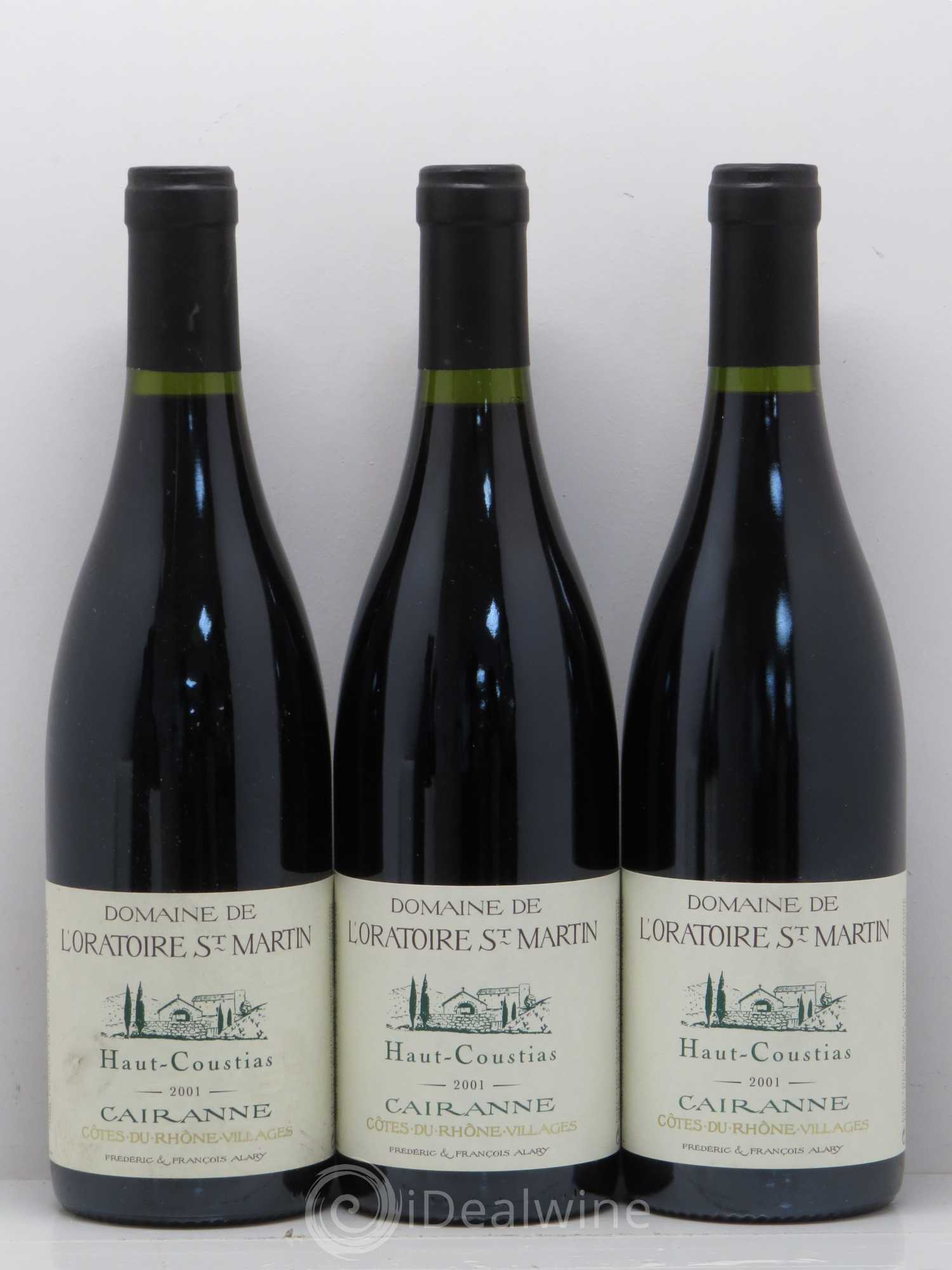 Cairanne Haut-Coustias Oratoire Saint-Martin - Frédéric et François Alary 2001 - Lot de 6 bouteilles - 1