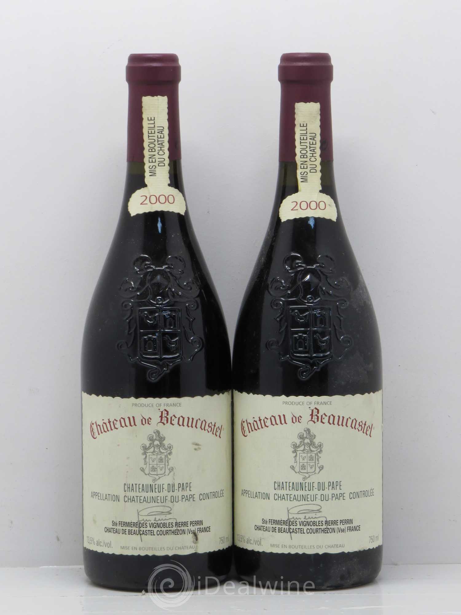 Châteauneuf-du-Pape Château de Beaucastel Famille Perrin 2000 - Lot de 2 bouteilles - 0