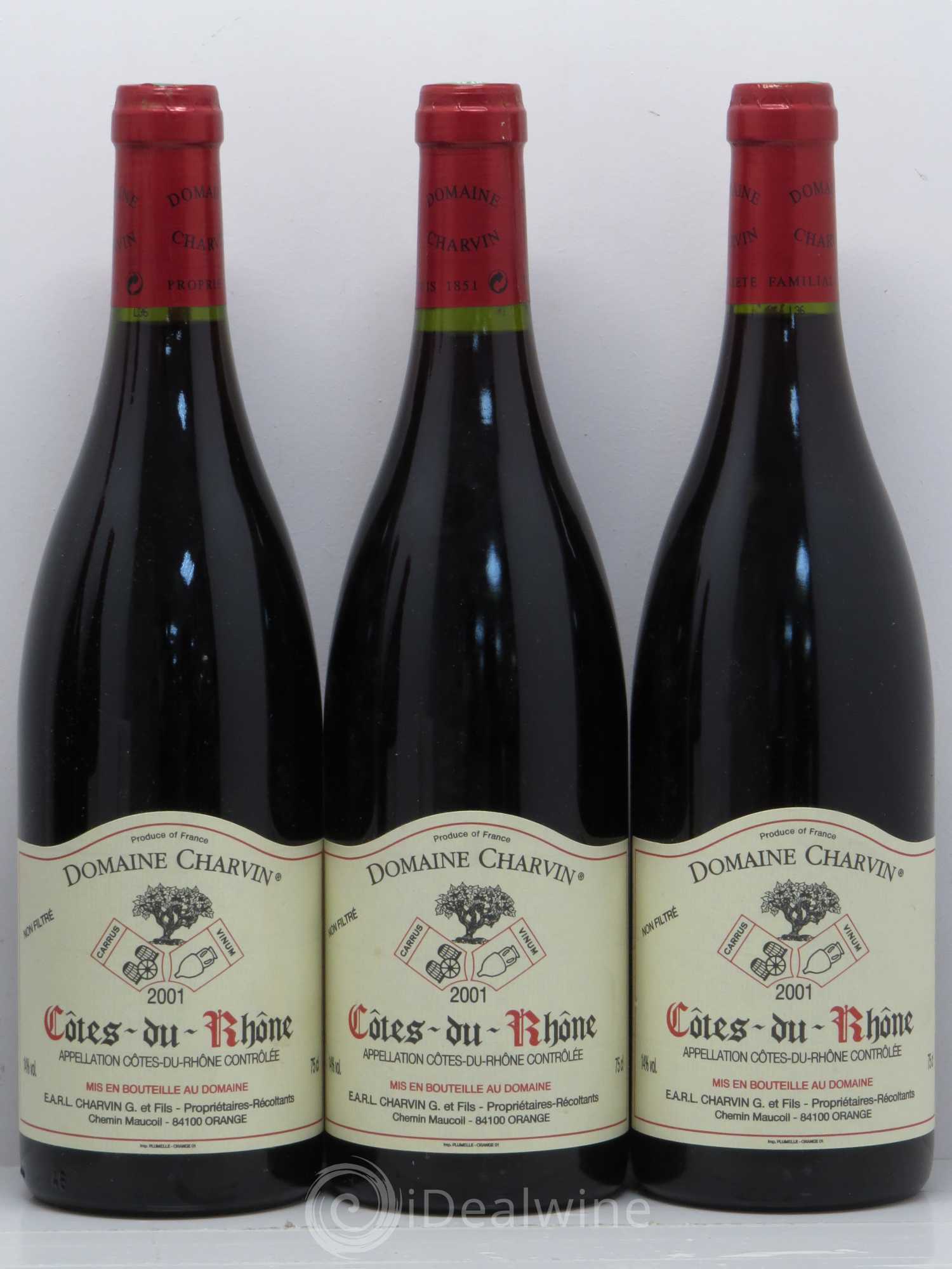 Côtes-du-Rhône Charvin (Domaine) 2001 - Lot de 5 bouteilles - 1