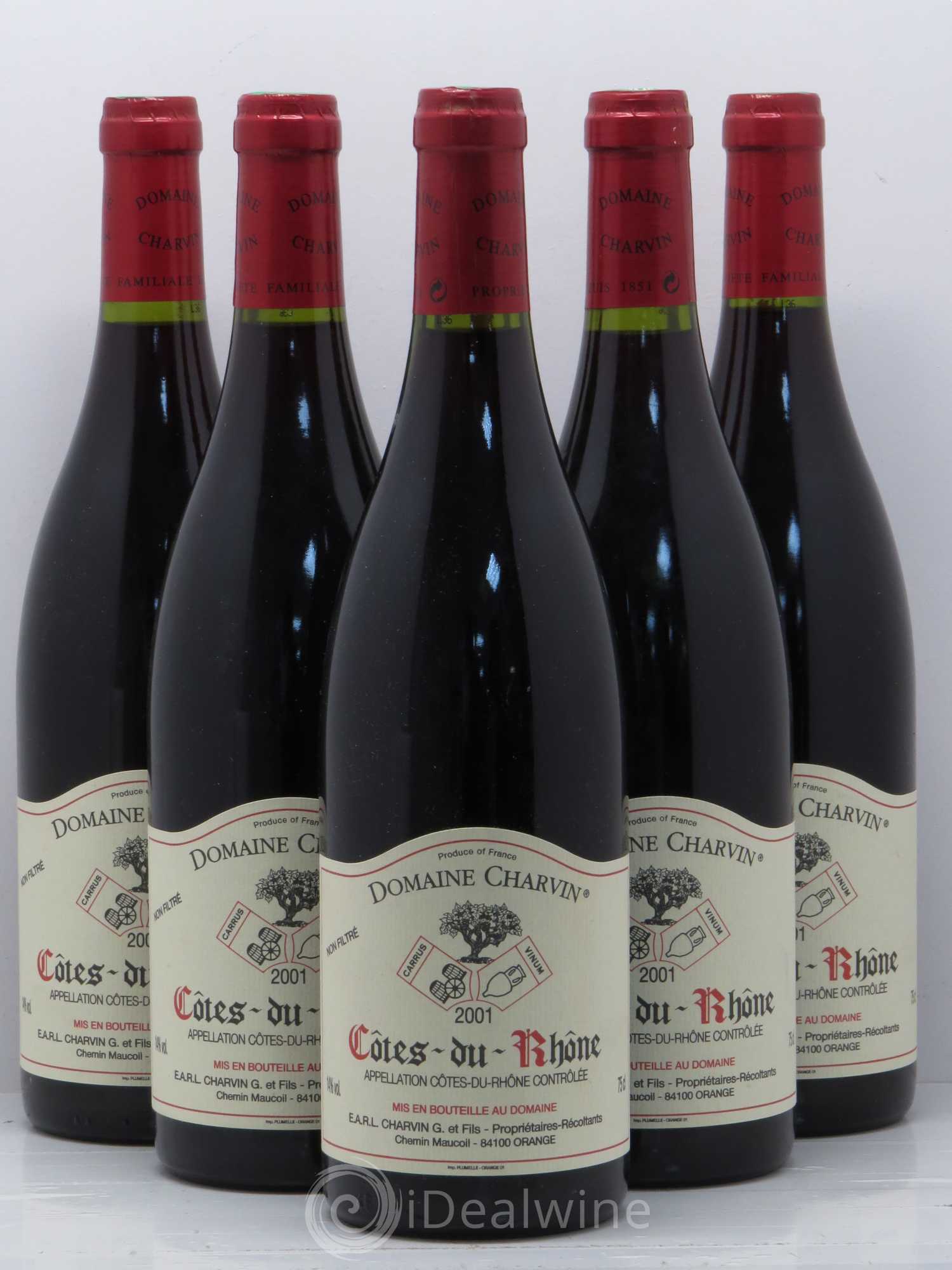 Côtes-du-Rhône Charvin (Domaine) 2001 - Lot de 5 bouteilles - 0