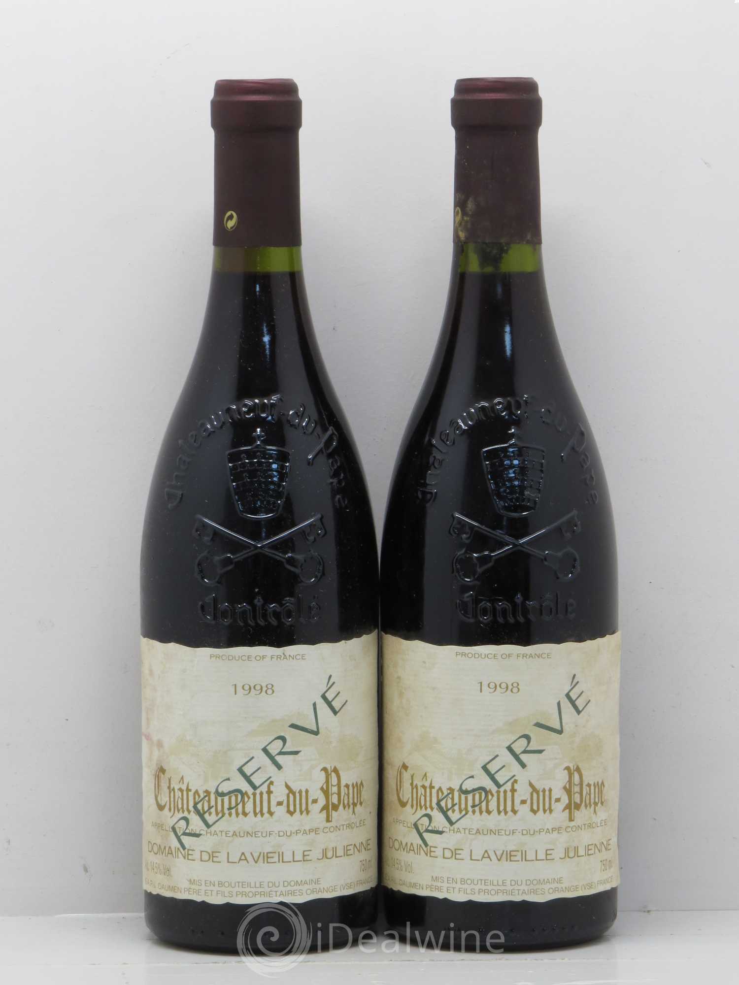 Châteauneuf-du-Pape Vieille Julienne (Domaine de la) Réservé Jean-Paul Daumen 1998 - Lot de 2 bouteilles - 0