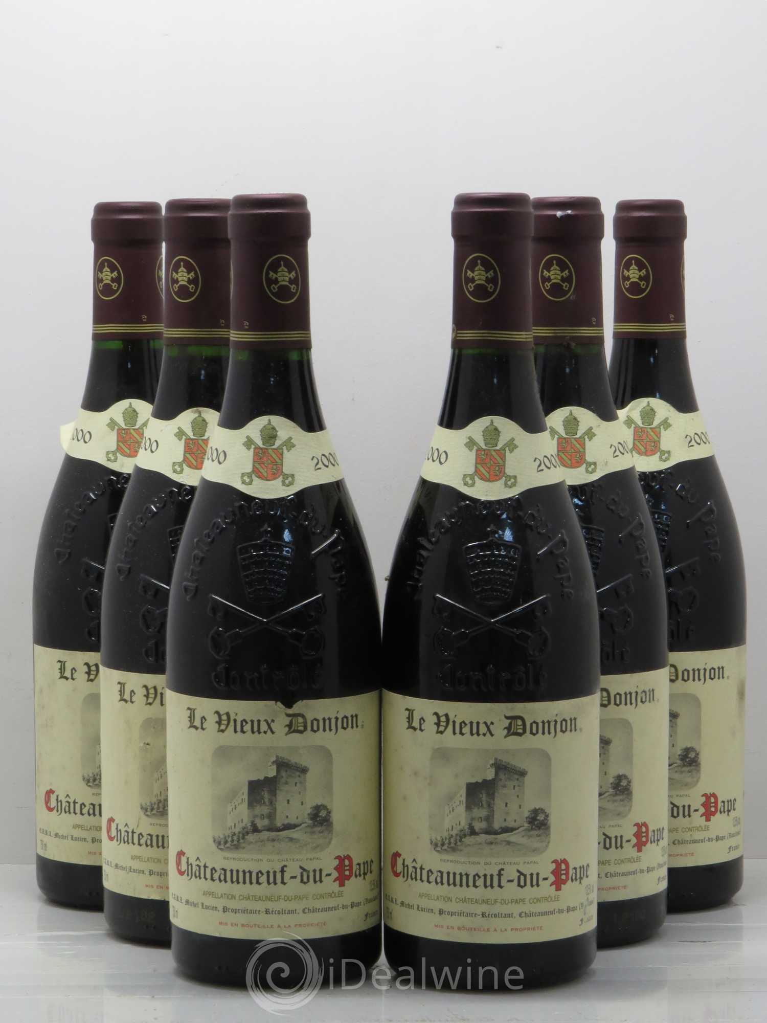 Châteauneuf-du-Pape Le Vieux Donjon Michel Lucien 2000 - Lot de 6 bouteilles - 0