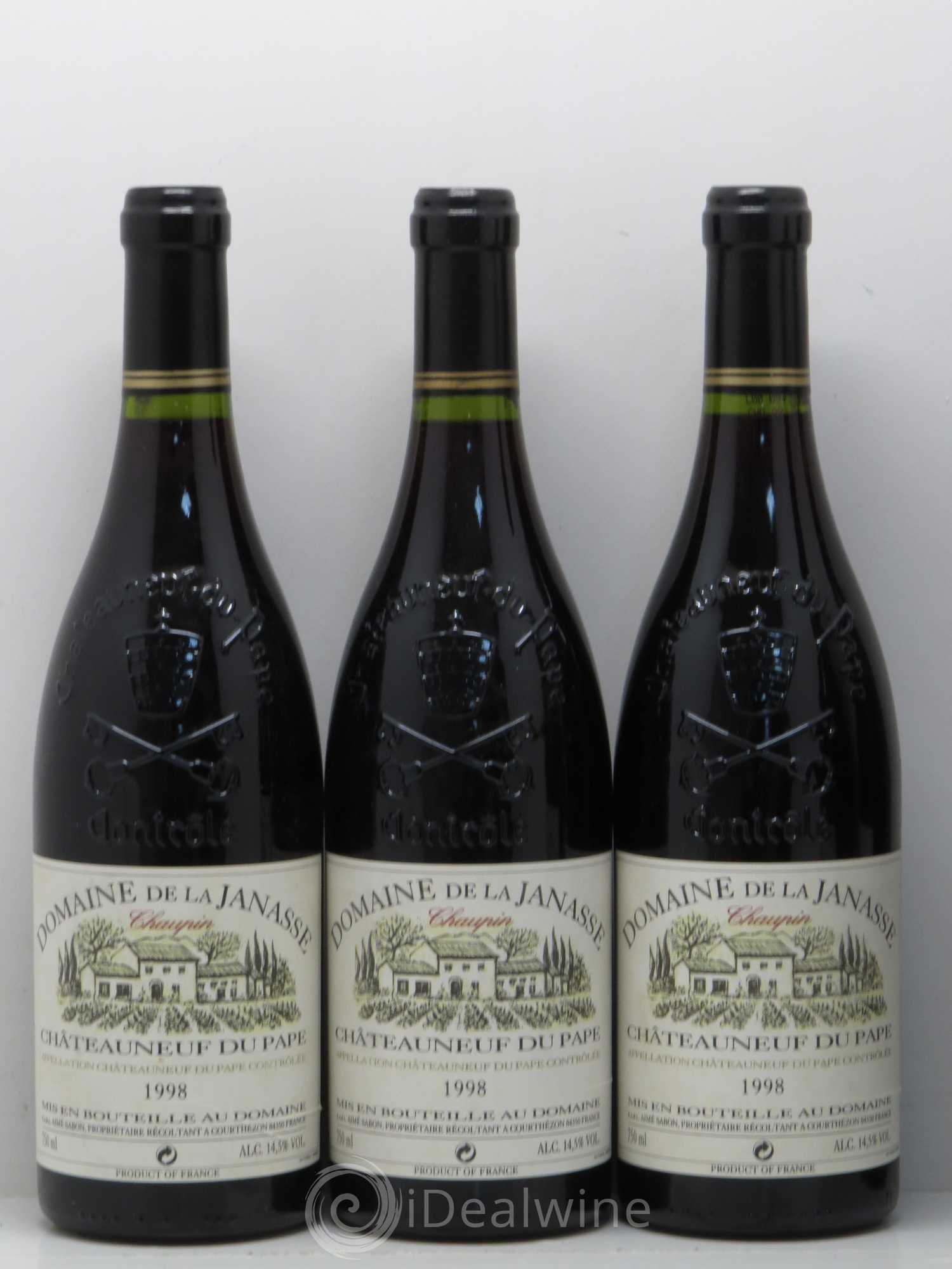 Châteauneuf-du-Pape Cuvée Chaupin La Janasse (Domaine de) 1998 - Lot de 5 bouteilles - 1