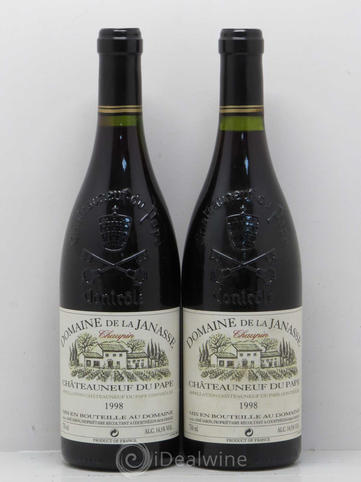 Châteauneuf-du-Pape Cuvée Chaupin La Janasse (Domaine de) 1998 - Lot de 5 bouteilles - 2