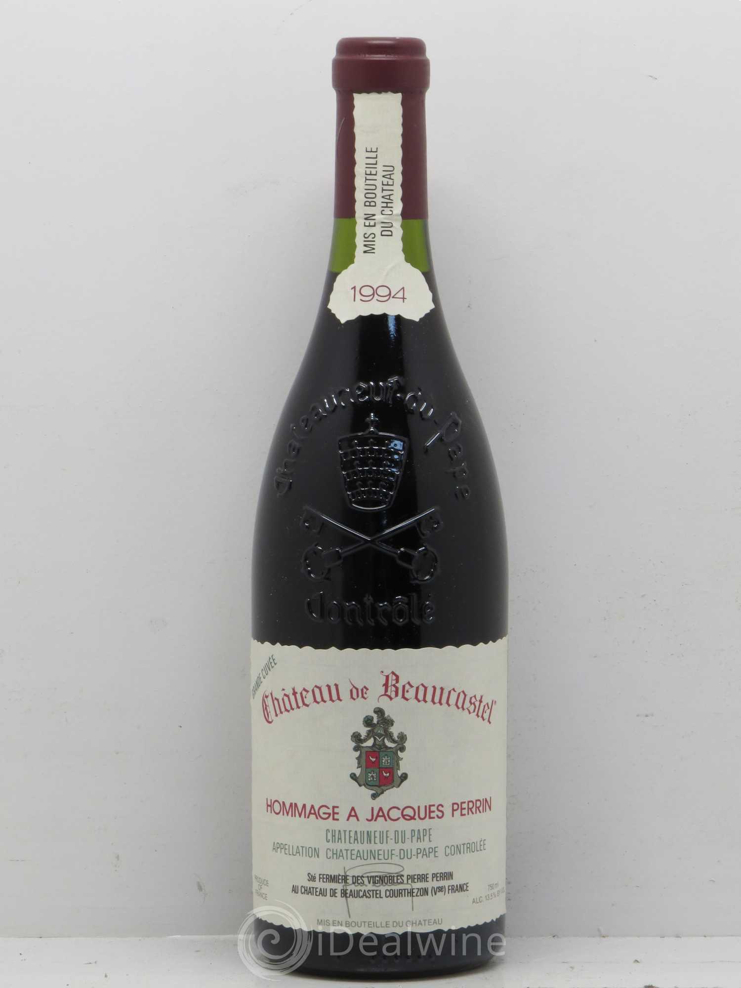 Châteauneuf-du-Pape Château de Beaucastel Hommage à Jacques Perrin Famille Perrin 1994 - Lot de 1 bouteille - 0