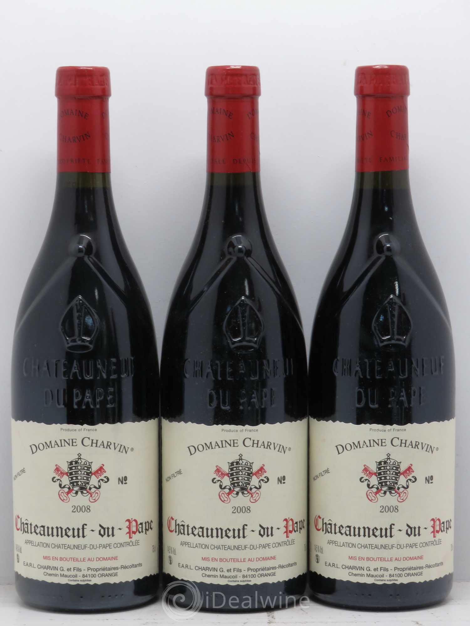 Châteauneuf-du-Pape Charvin (Domaine) 2008 - Lot de 3 bouteilles - 0