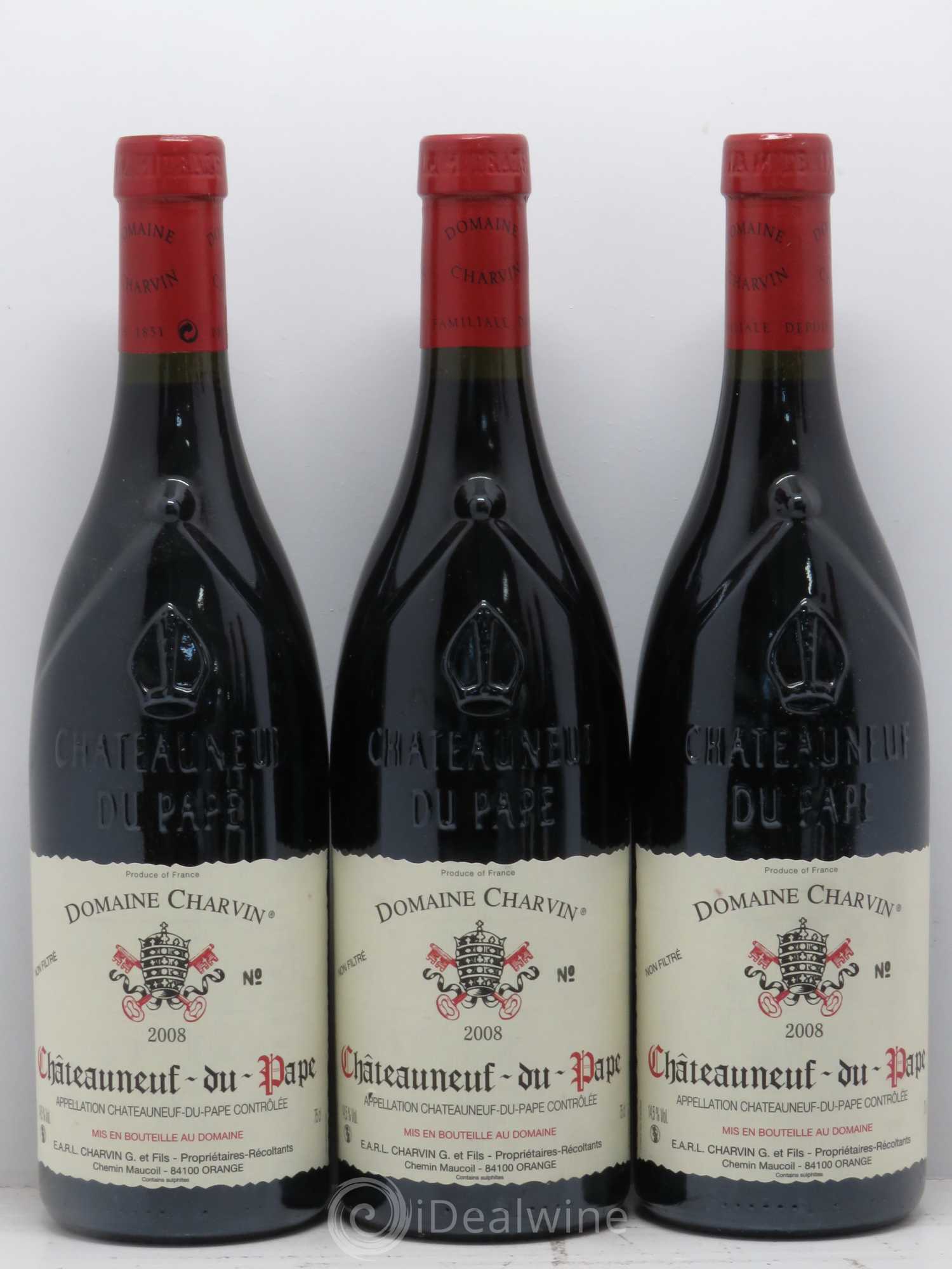 Châteauneuf-du-Pape Charvin (Domaine) 2008 - Lot de 3 bouteilles - 0
