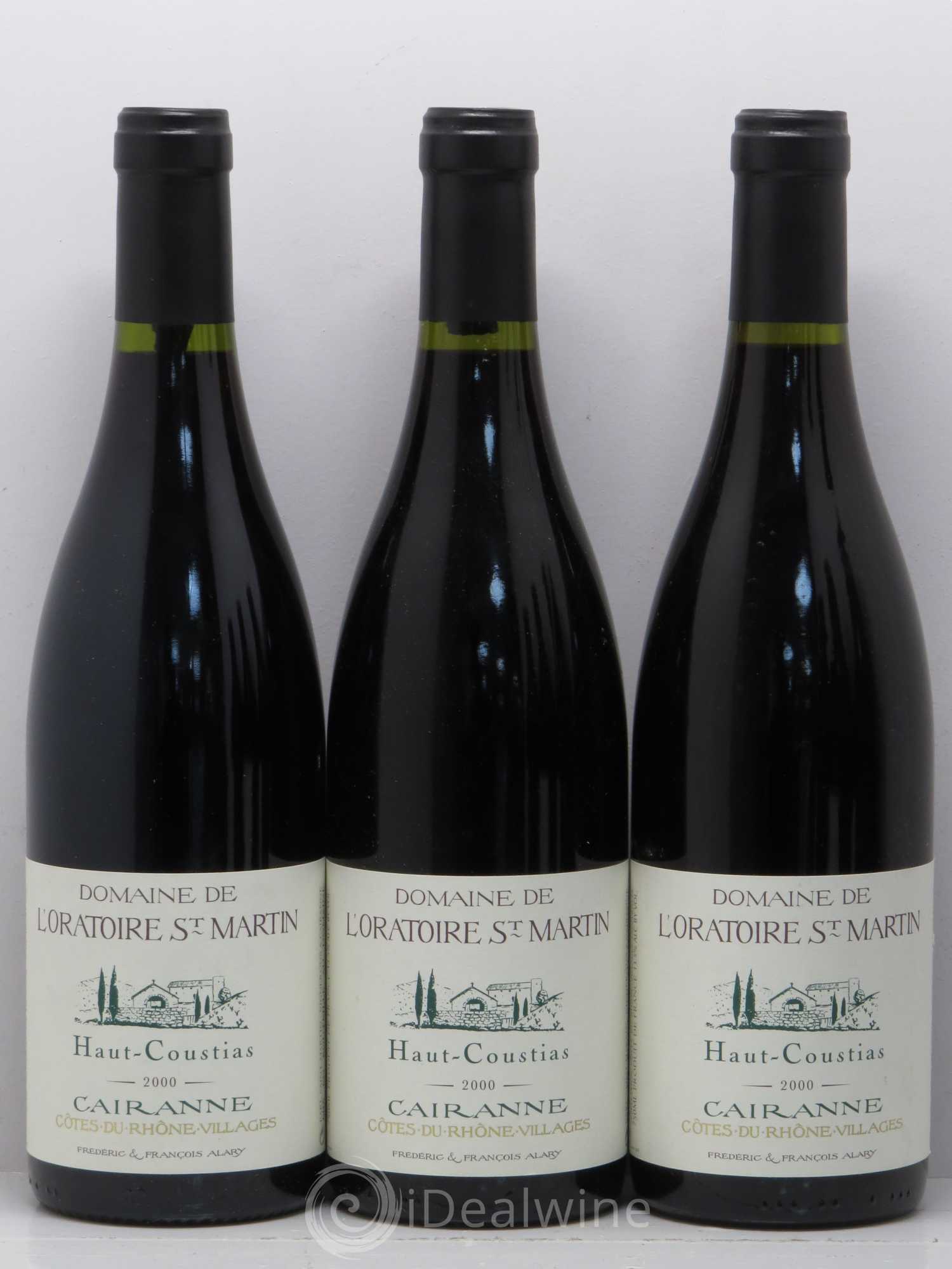 Cairanne Haut-Coustias Oratoire Saint-Martin - Frédéric et François Alary 2000 - Lot de 6 bouteilles - 1
