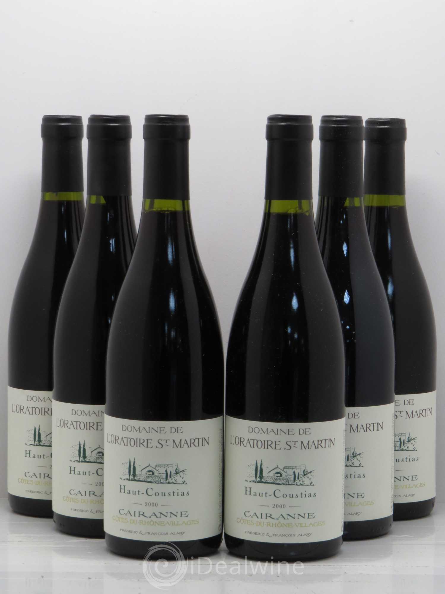 Cairanne Haut-Coustias Oratoire Saint-Martin - Frédéric et François Alary 2000 - Lot de 6 bouteilles - 0