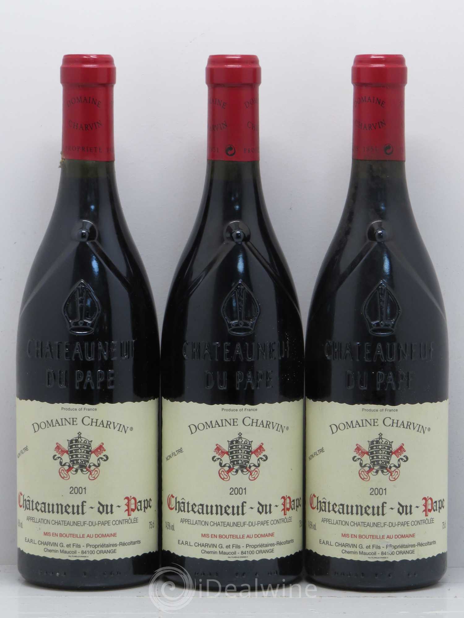 Châteauneuf-du-Pape Charvin (Domaine) 2001 - Lot de 3 bouteilles - 0