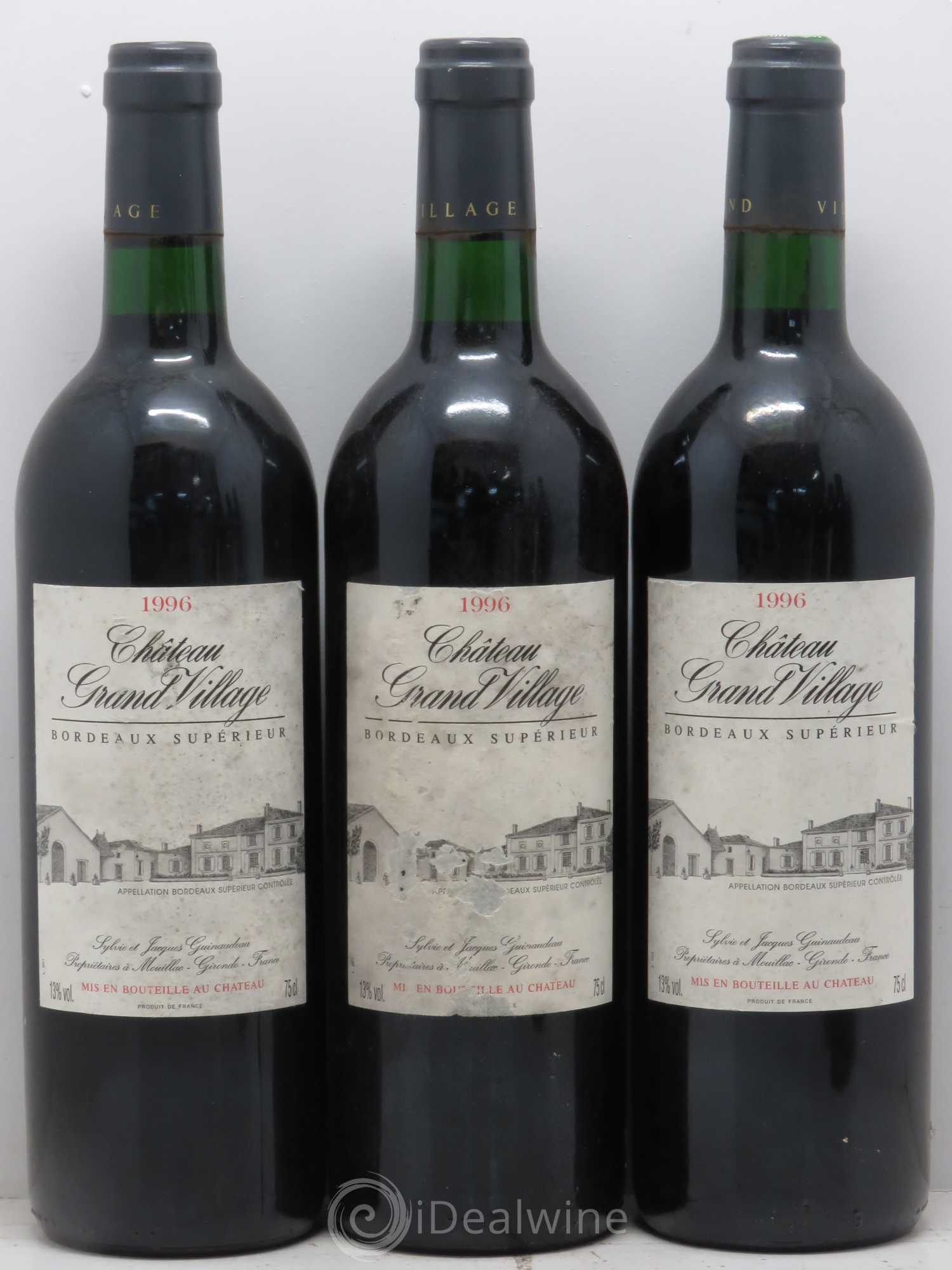 Bordeaux Chateau Grand Village 1996 - Lot de 6 bouteilles - 1
