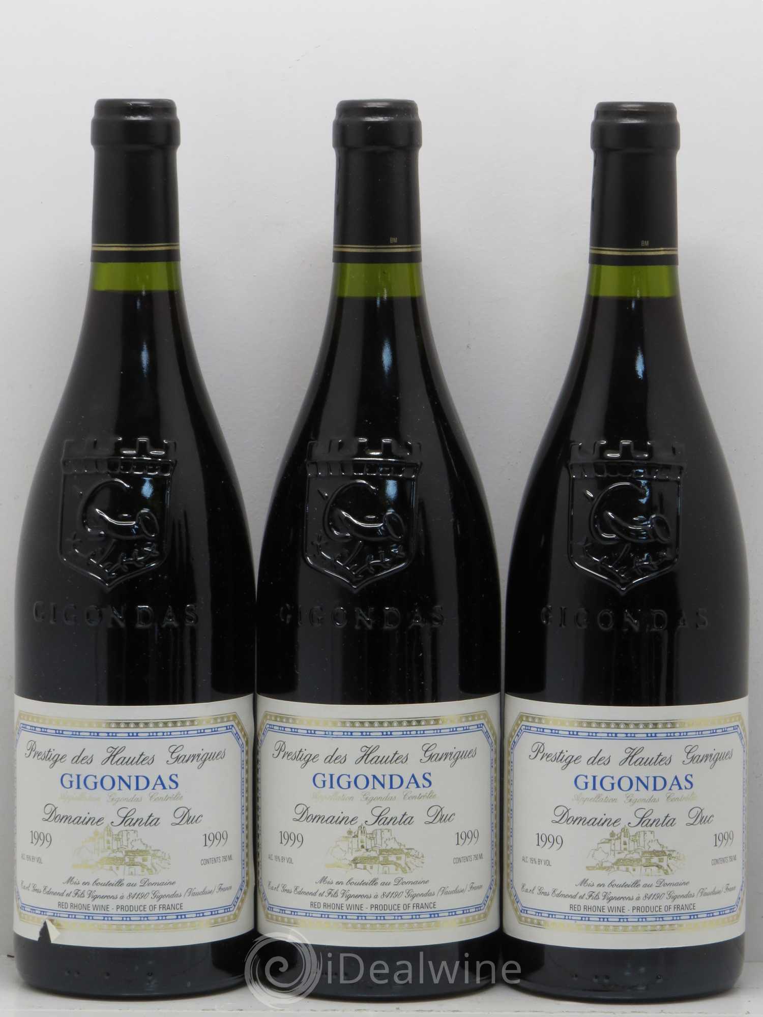 Gigondas Santa Duc (Domaine) Hautes Garrigues Famille Gras 1999 - Lot de 6 bouteilles - 1