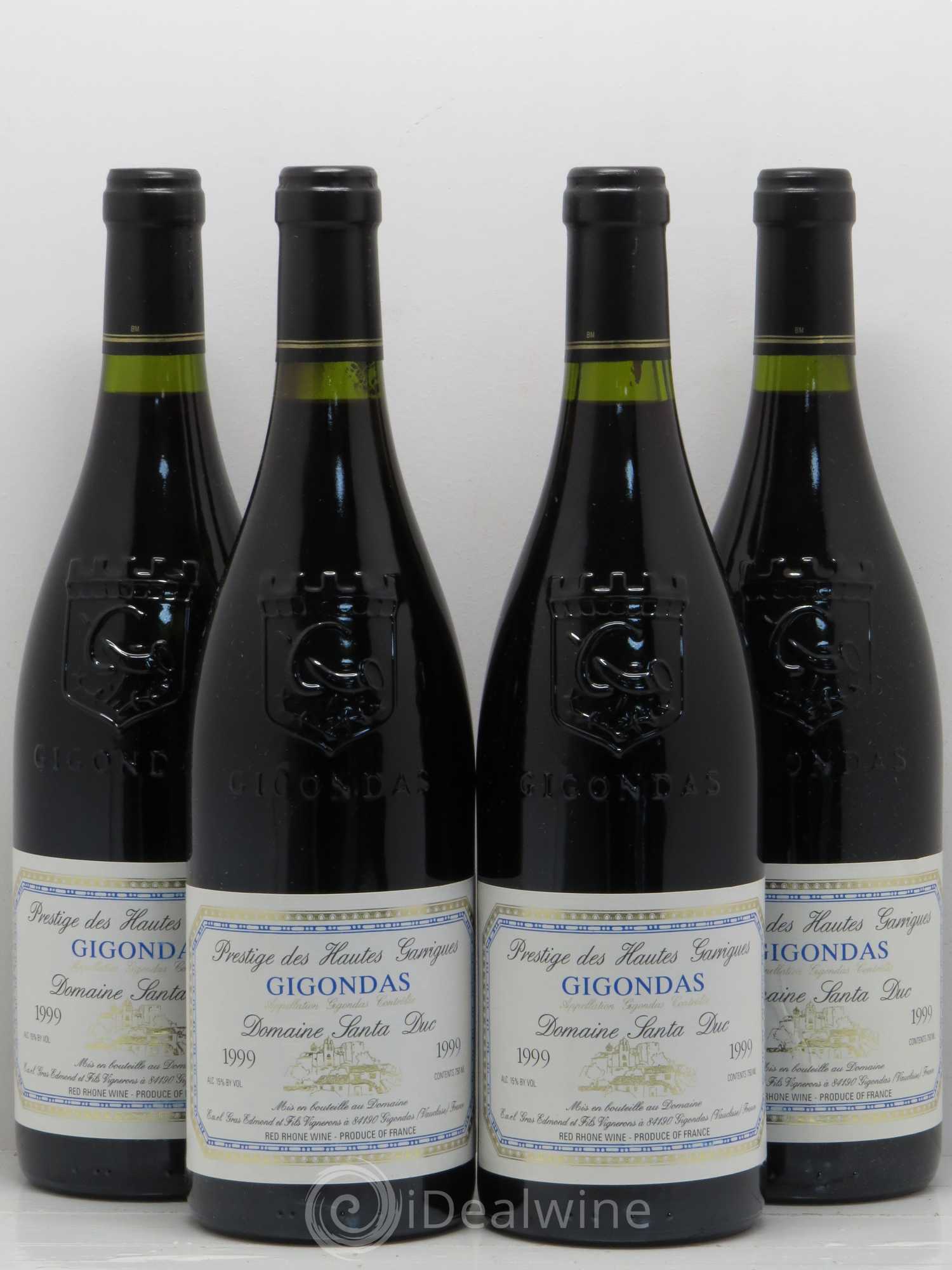 Gigondas Santa Duc (Domaine) Hautes Garrigues Famille Gras 1999 - Lot de 4 bouteilles - 0