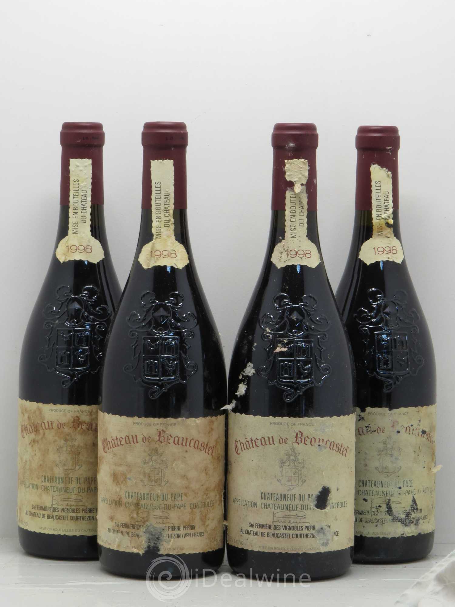 Châteauneuf-du-Pape Château de Beaucastel Famille Perrin 1998 - Lot de 4 bouteilles - 0