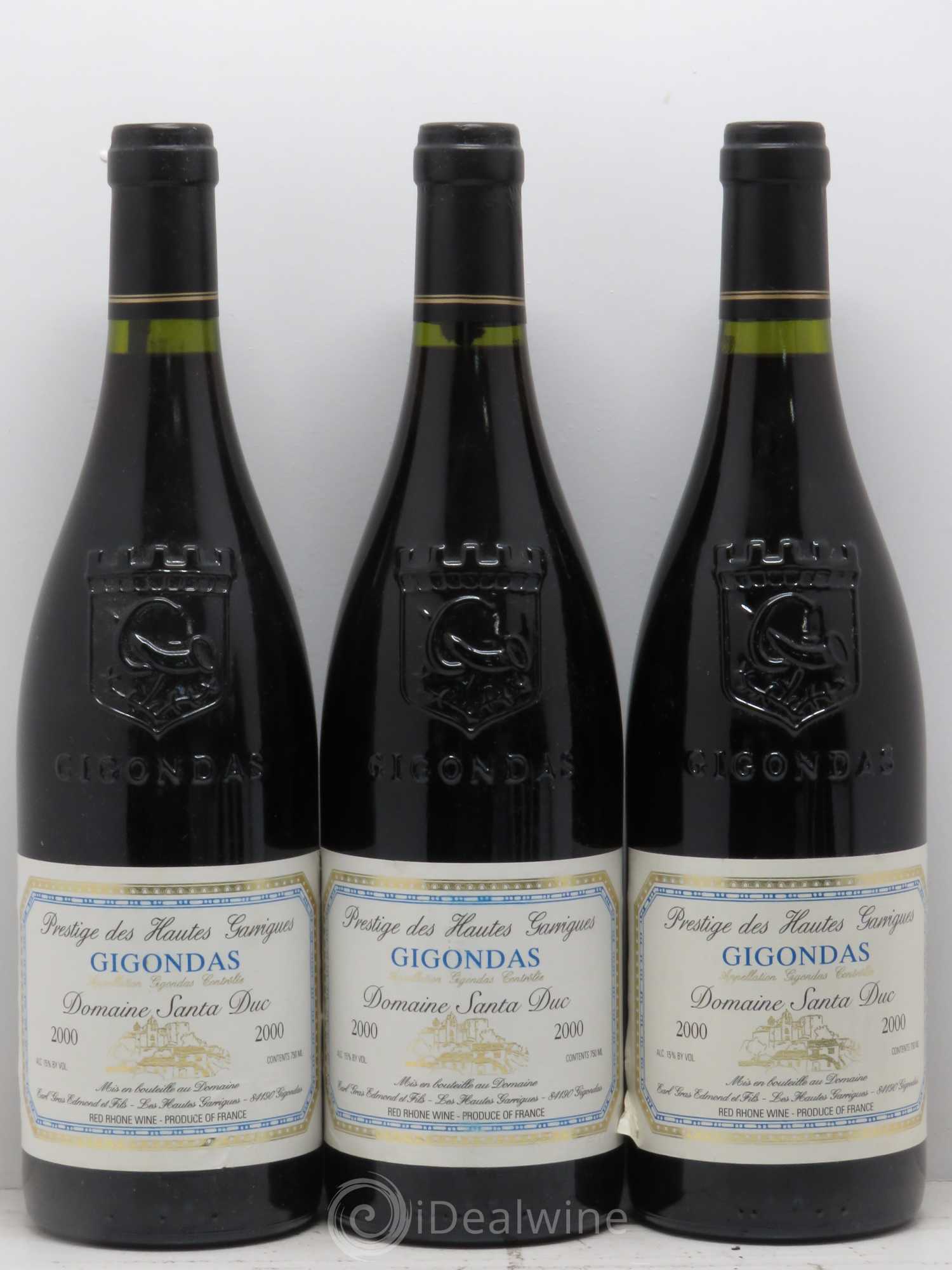 Gigondas Santa Duc (Domaine) Hautes Garrigues Famille Gras 2000 - Lot de 6 bouteilles - 1