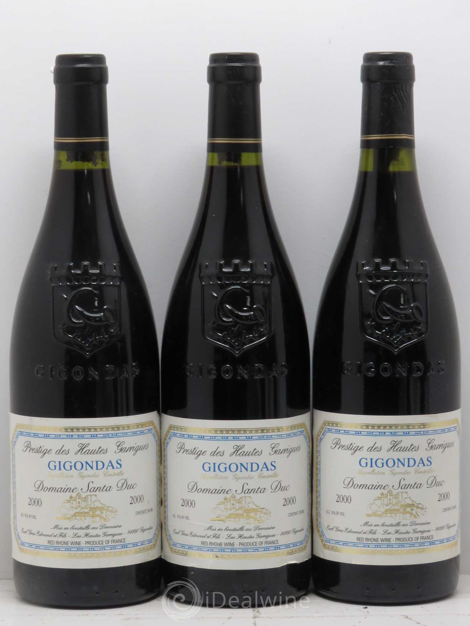 Gigondas Santa Duc (Domaine) Hautes Garrigues Famille Gras 2000 - Lot de 6 bouteilles - 2