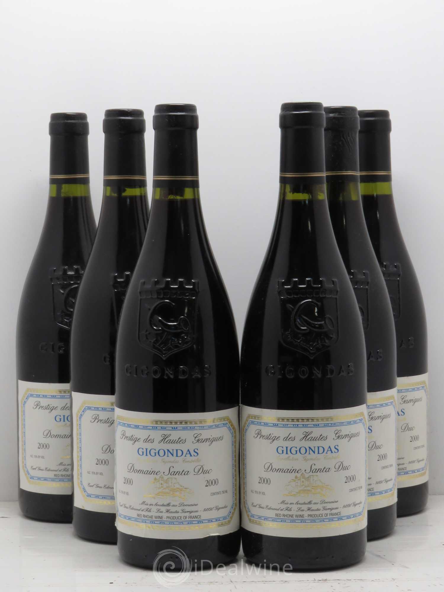 Gigondas Santa Duc (Domaine) Hautes Garrigues Famille Gras 2000 - Lot de 6 bouteilles - 0