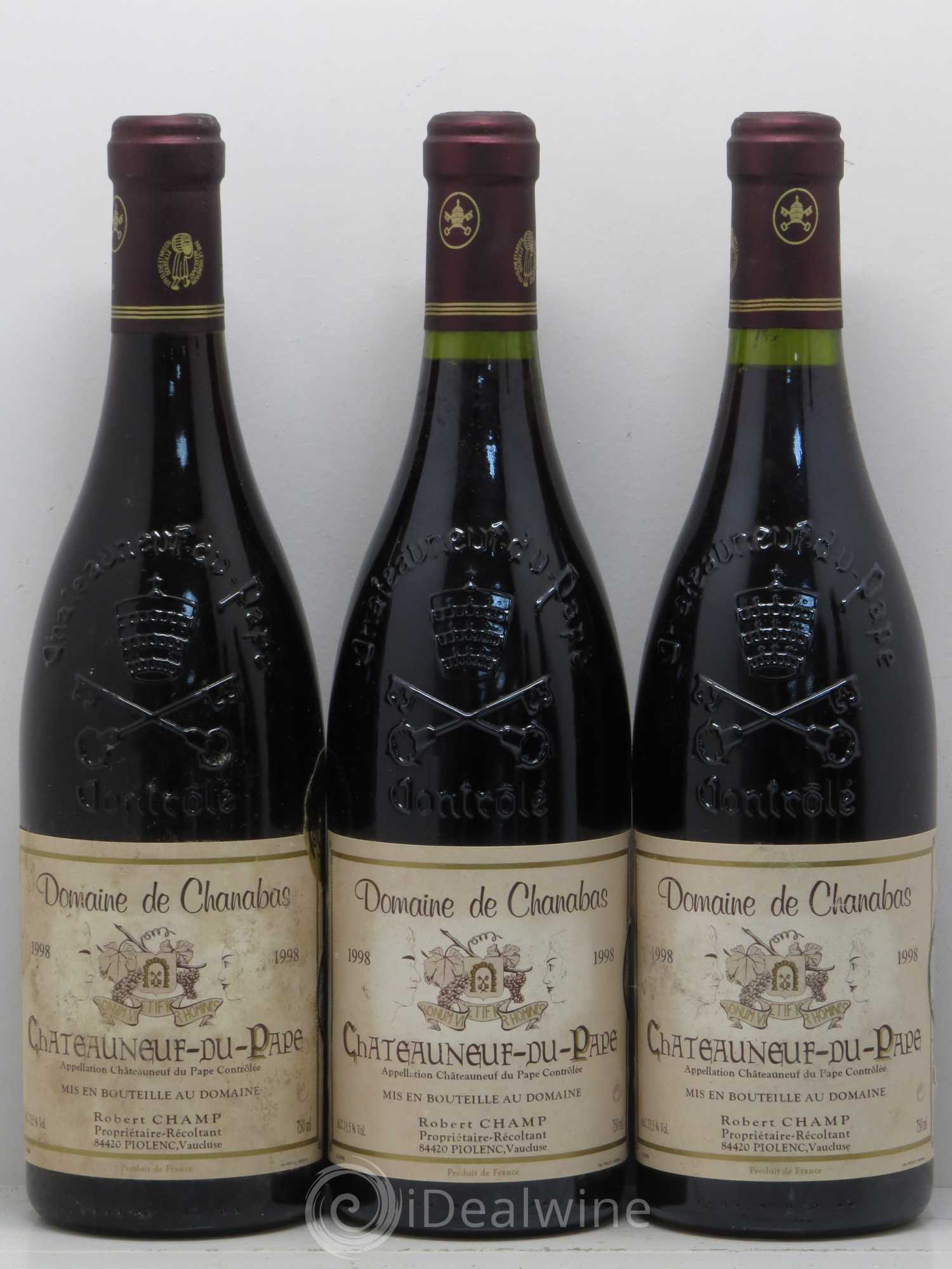 Châteauneuf-du-Pape Domaine De Chanabas 1998 - Posten von 6 Flaschen - 2