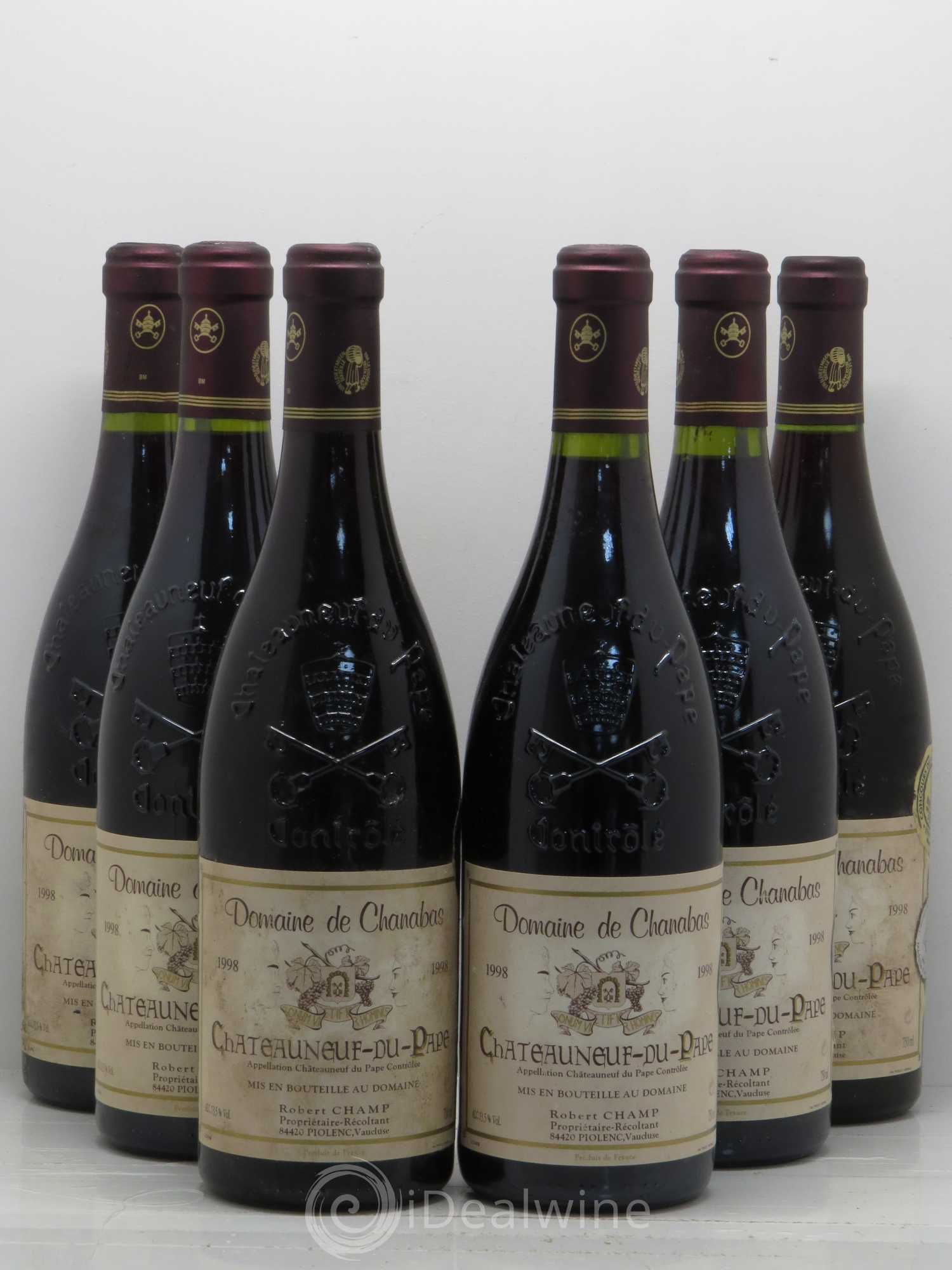 Châteauneuf-du-Pape Domaine De Chanabas 1998 - Posten von 6 Flaschen - 0