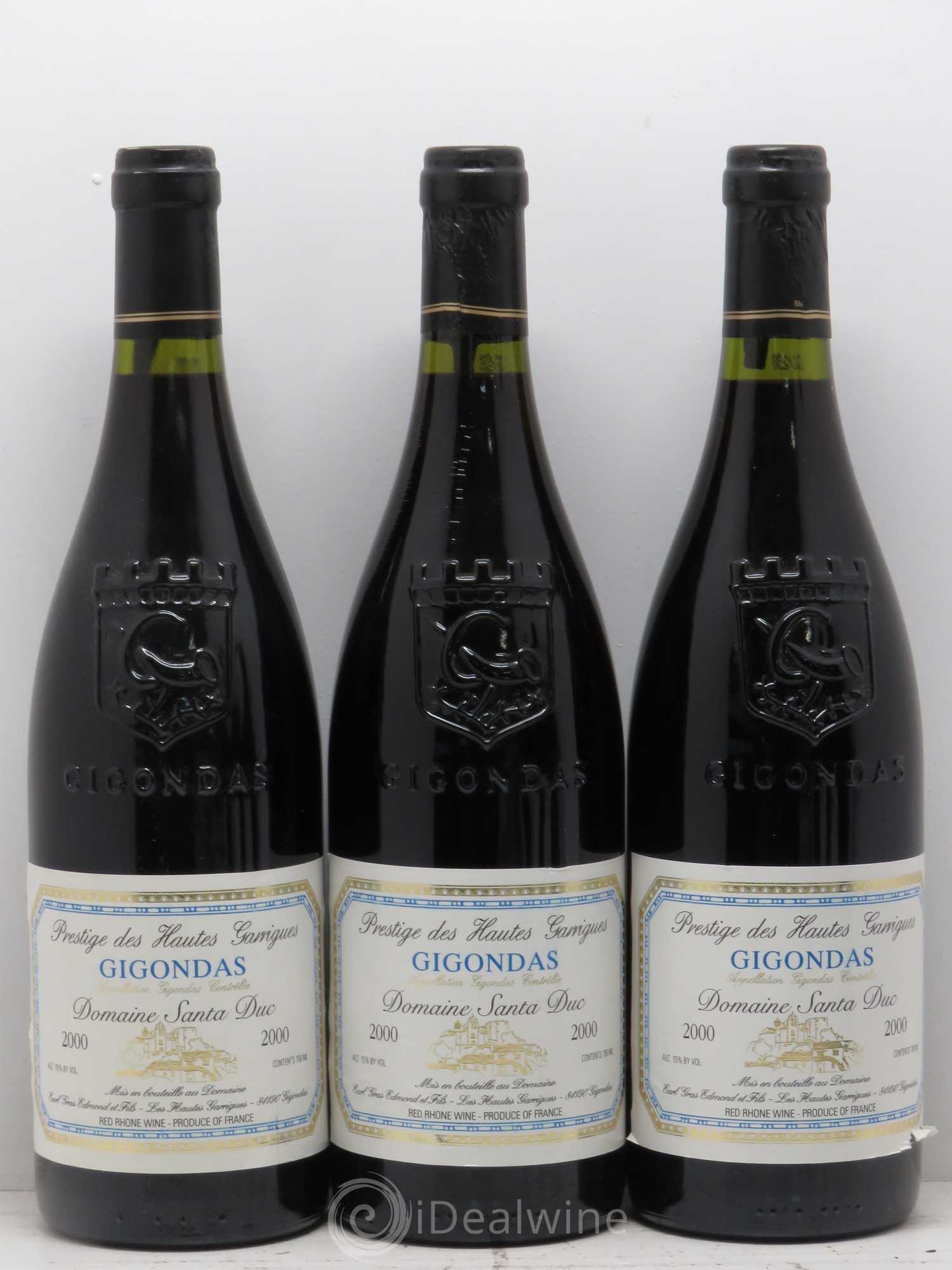 Gigondas Santa Duc (Domaine) Hautes Garrigues Famille Gras 2000 - Lot de 6 bouteilles - 1