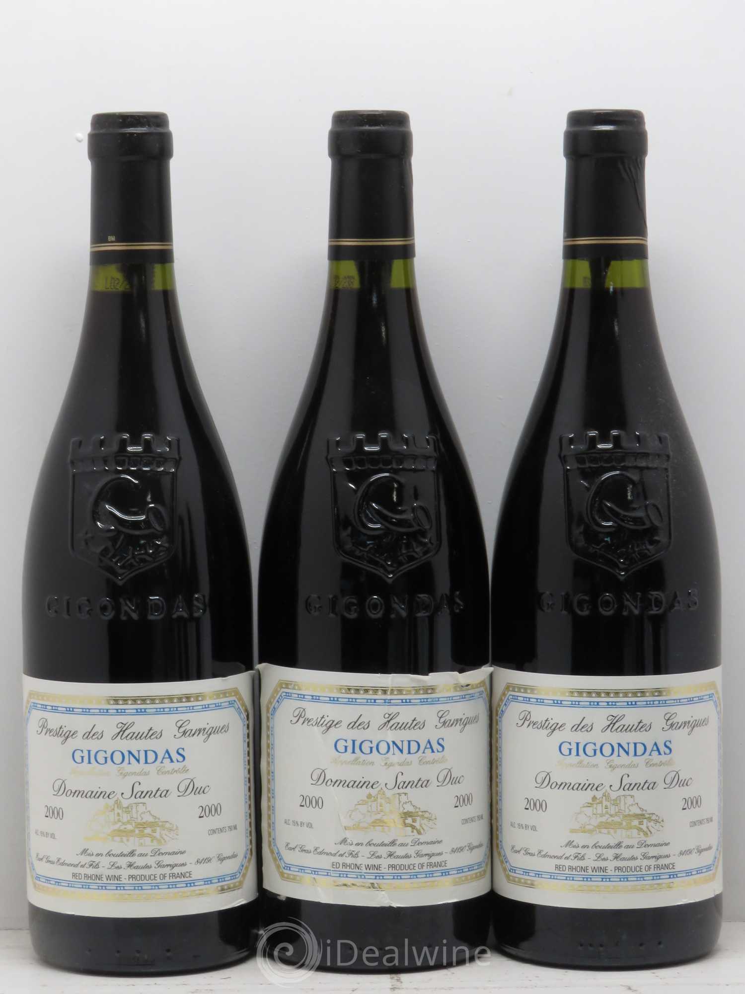 Gigondas Santa Duc (Domaine) Hautes Garrigues Famille Gras 2000 - Lot de 6 bouteilles - 2