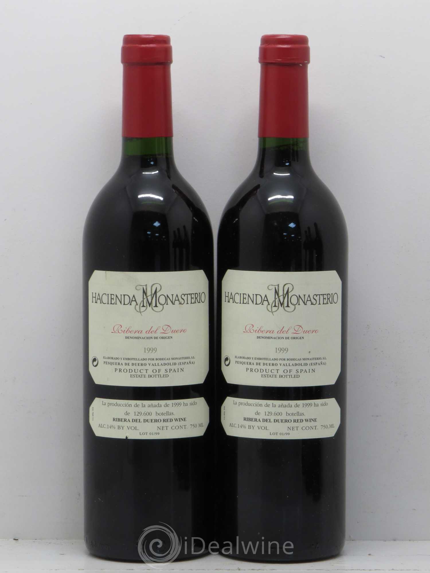 Ribera Del Duero DO Hacienda Monasterio  1999 - Posten von 5 Flaschen - 2