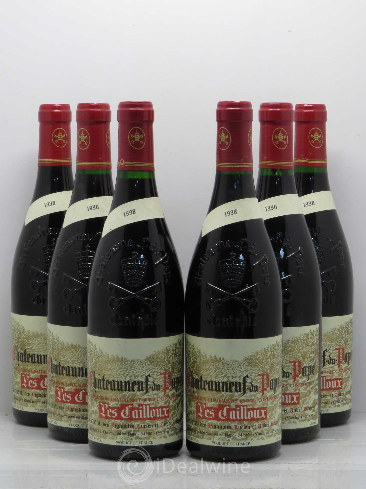 Châteauneuf-du-Pape Les Cailloux André Brunel 1998 - Lot de 6 bouteilles - 0