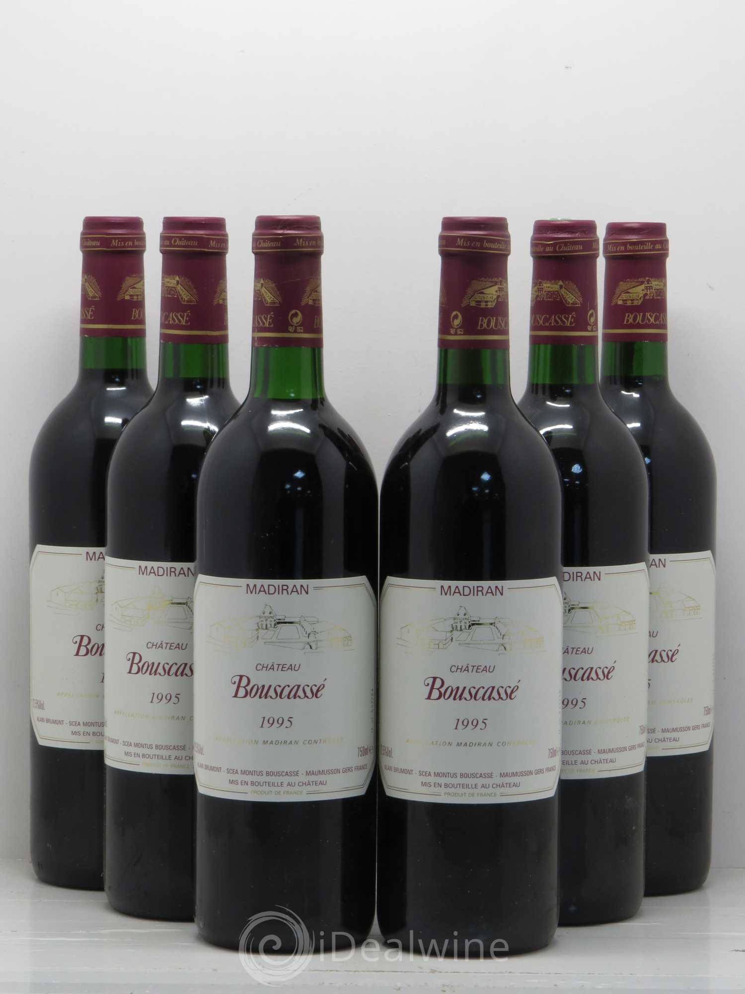 Madiran Château Bouscassé Alain Brumont 1995 - Lot de 6 bouteilles - 0