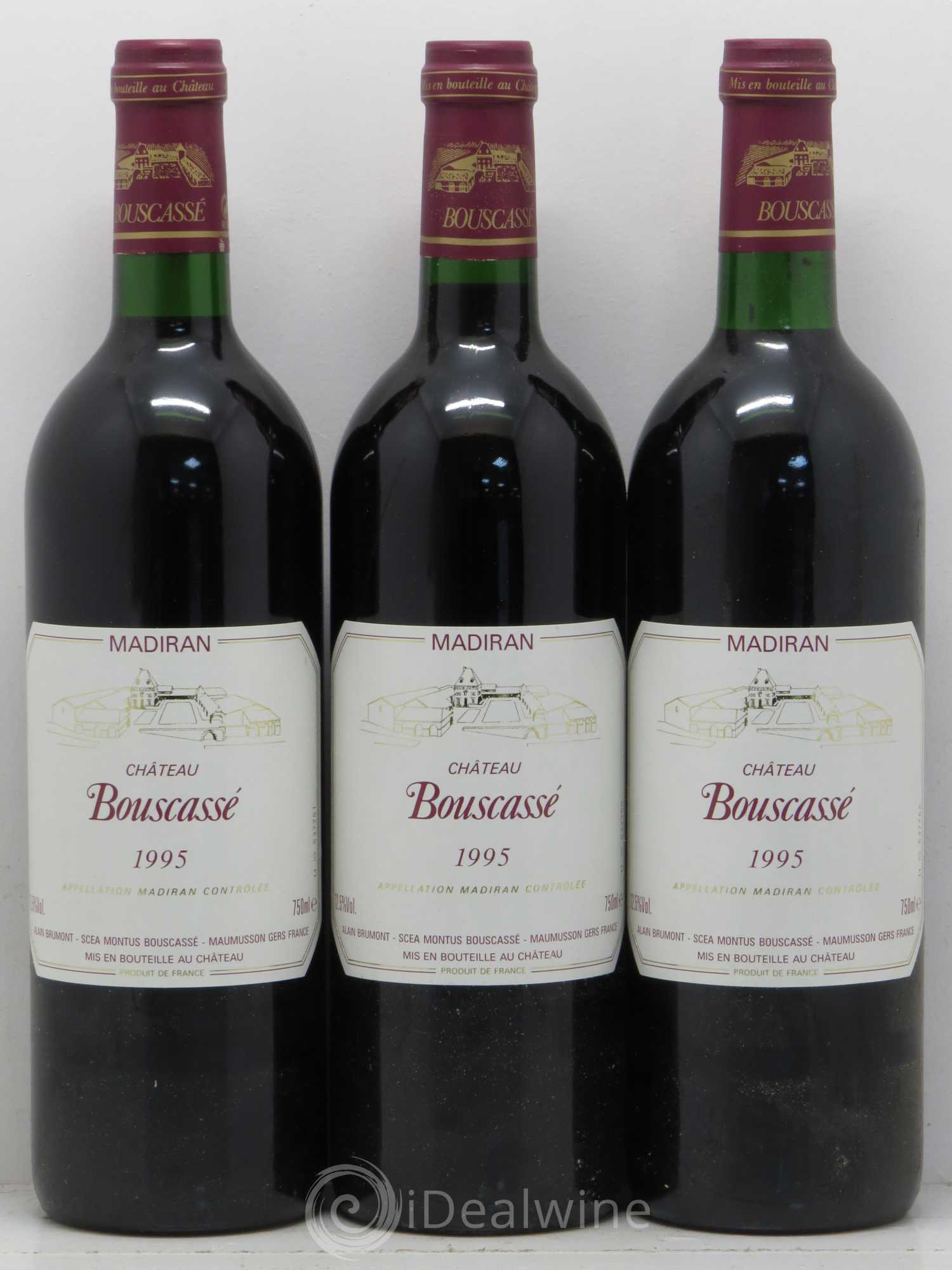 Madiran Château Bouscassé Alain Brumont 1995 - Lot de 3 bouteilles - 0