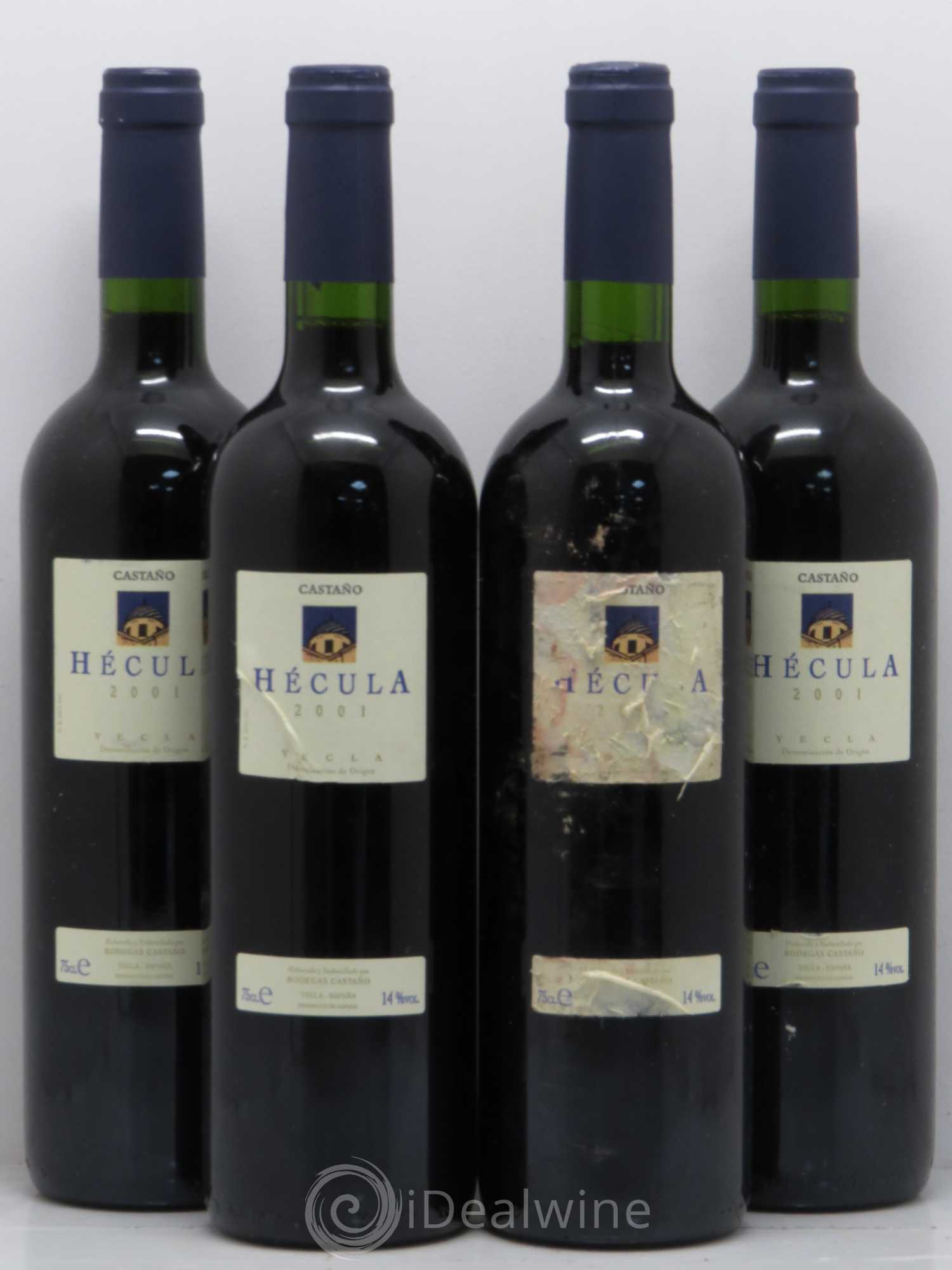Yecla Bodegas Castano Hecula 2001 - Lot de 4 bouteilles - 0