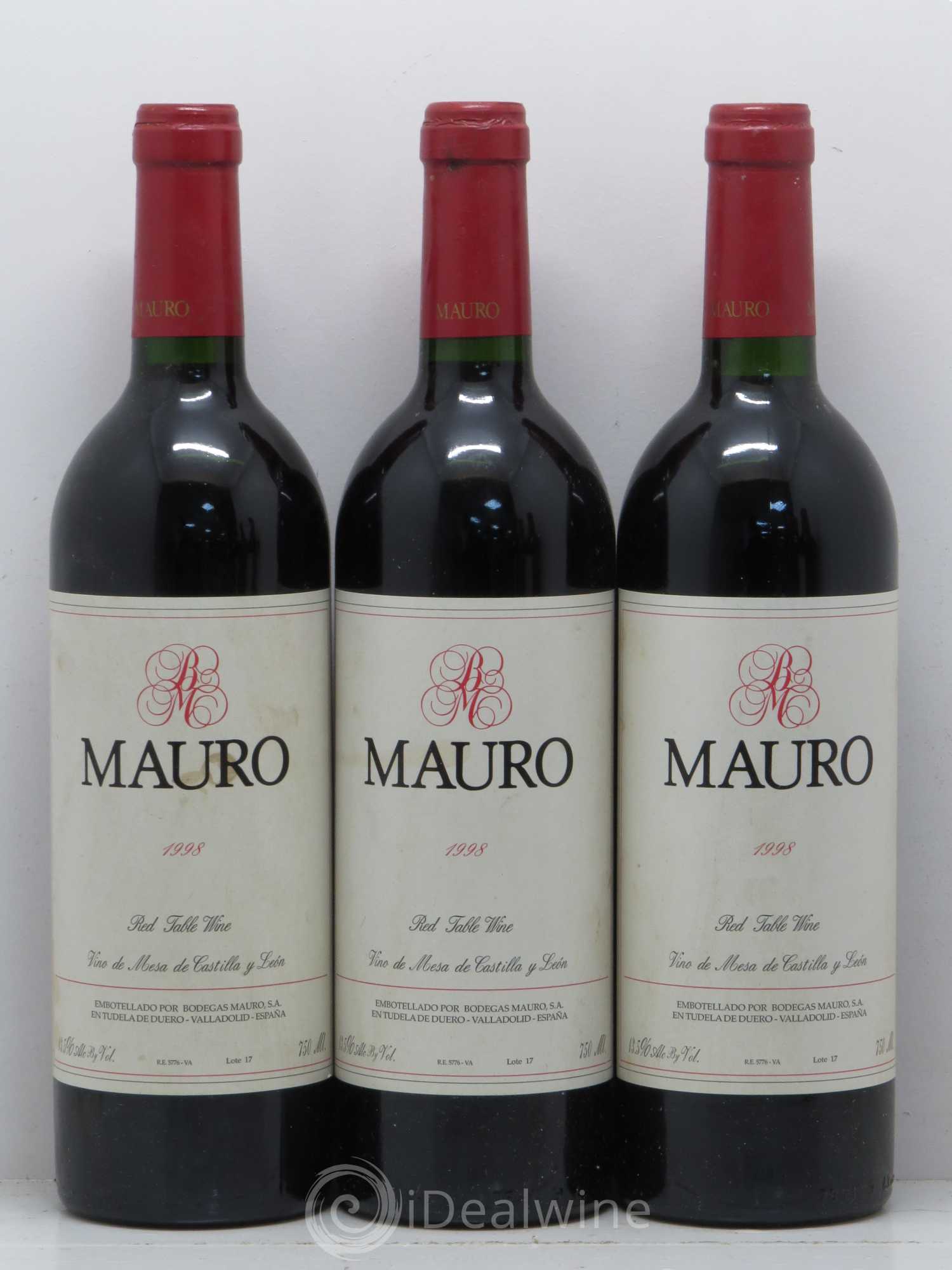 Espagne Tudela De Duero Bodegas Mauro Tinto 1998 - Posten von 6 Flaschen - 1