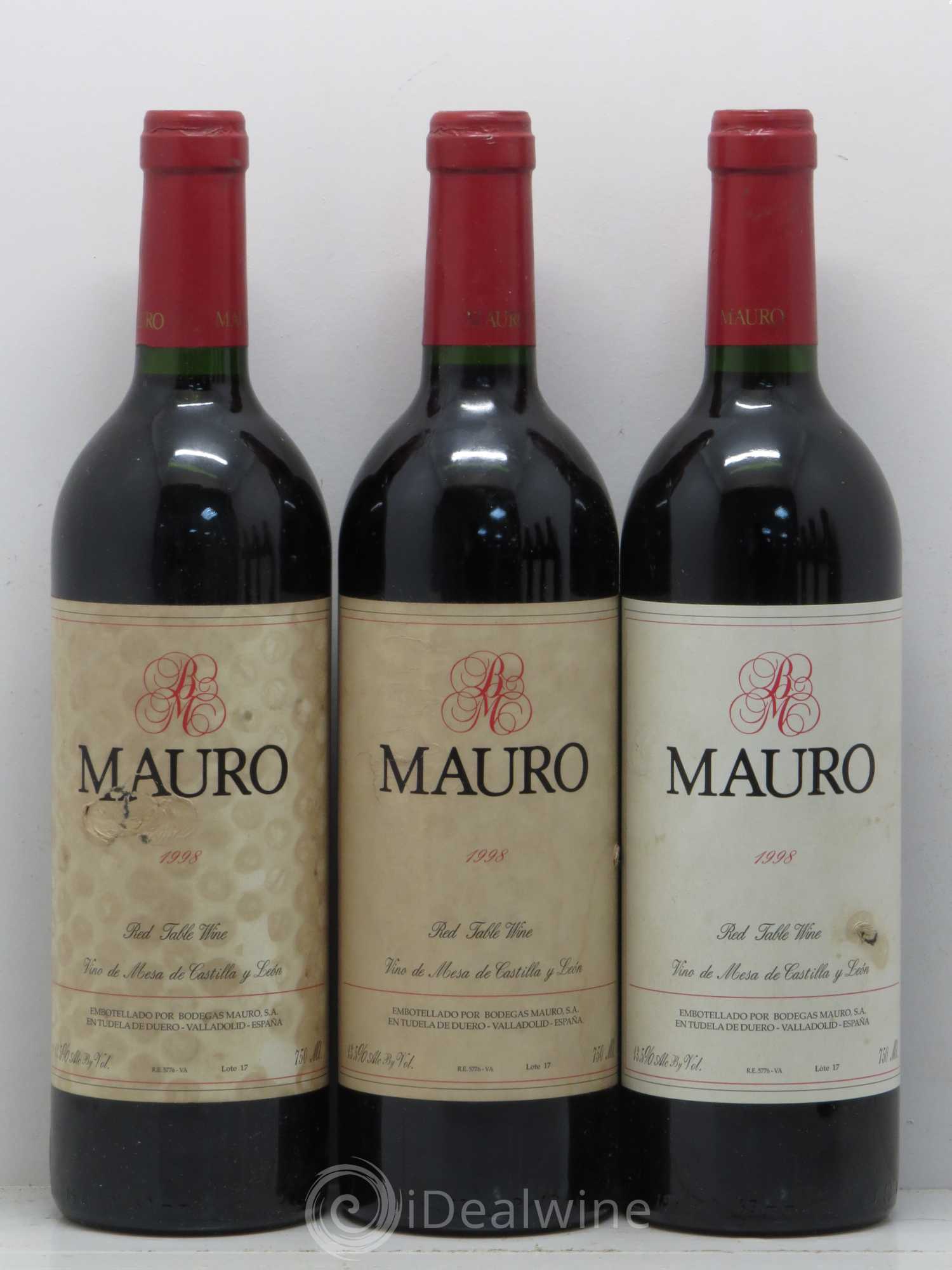 Espagne Tudela De Duero Bodegas Mauro Tinto 1998 - Posten von 6 Flaschen - 2