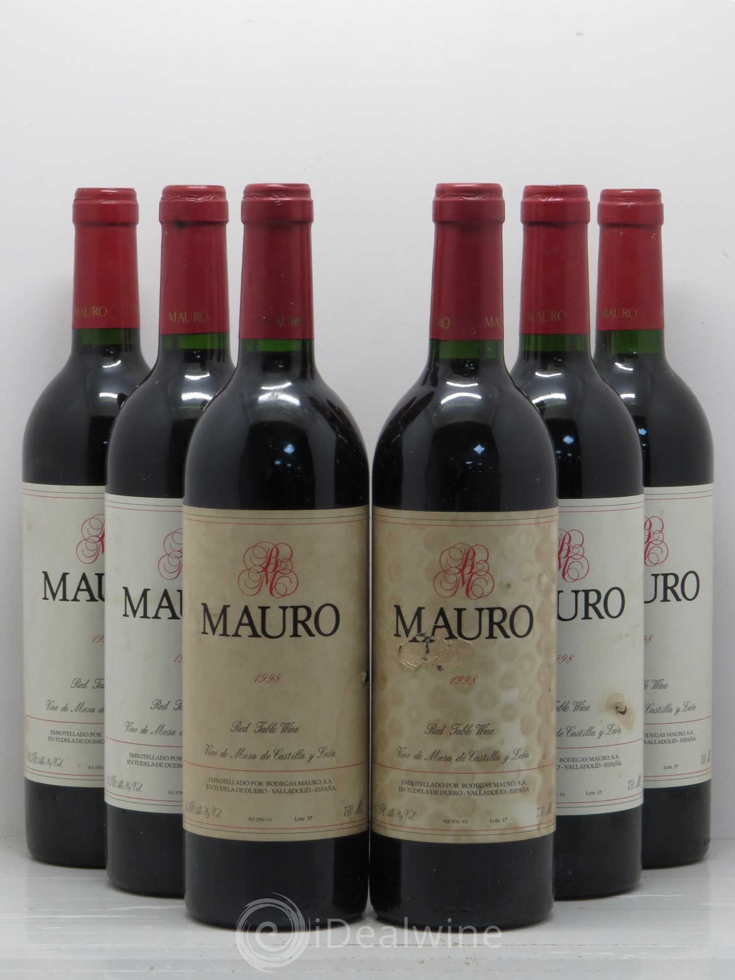 Espagne Tudela De Duero Bodegas Mauro Tinto 1998 - Posten von 6 Flaschen - 0