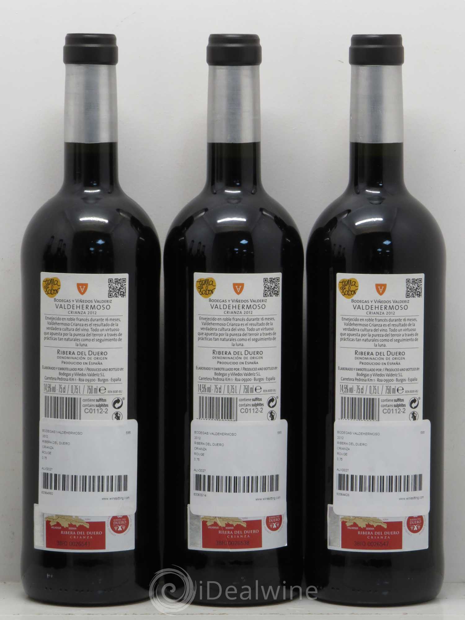 Ribera Del Duero DO Bodegas Valdehermoso Crianza 2012 - Posten von 6 Flaschen - 2