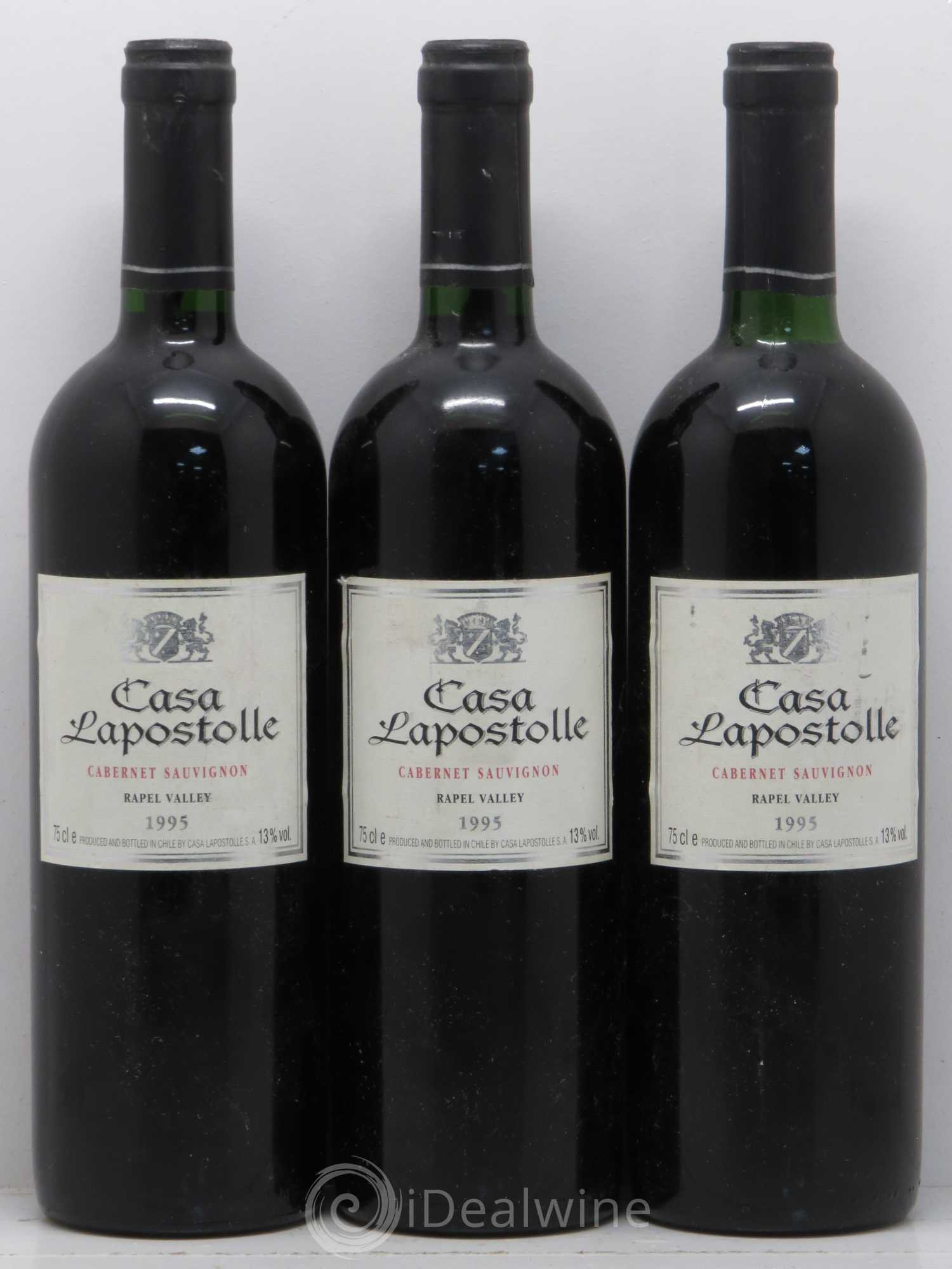 Chili Rapel Valley Casa Lapostolle Cabernet Sauvignon 1995 - Posten von 3 Flaschen - 0