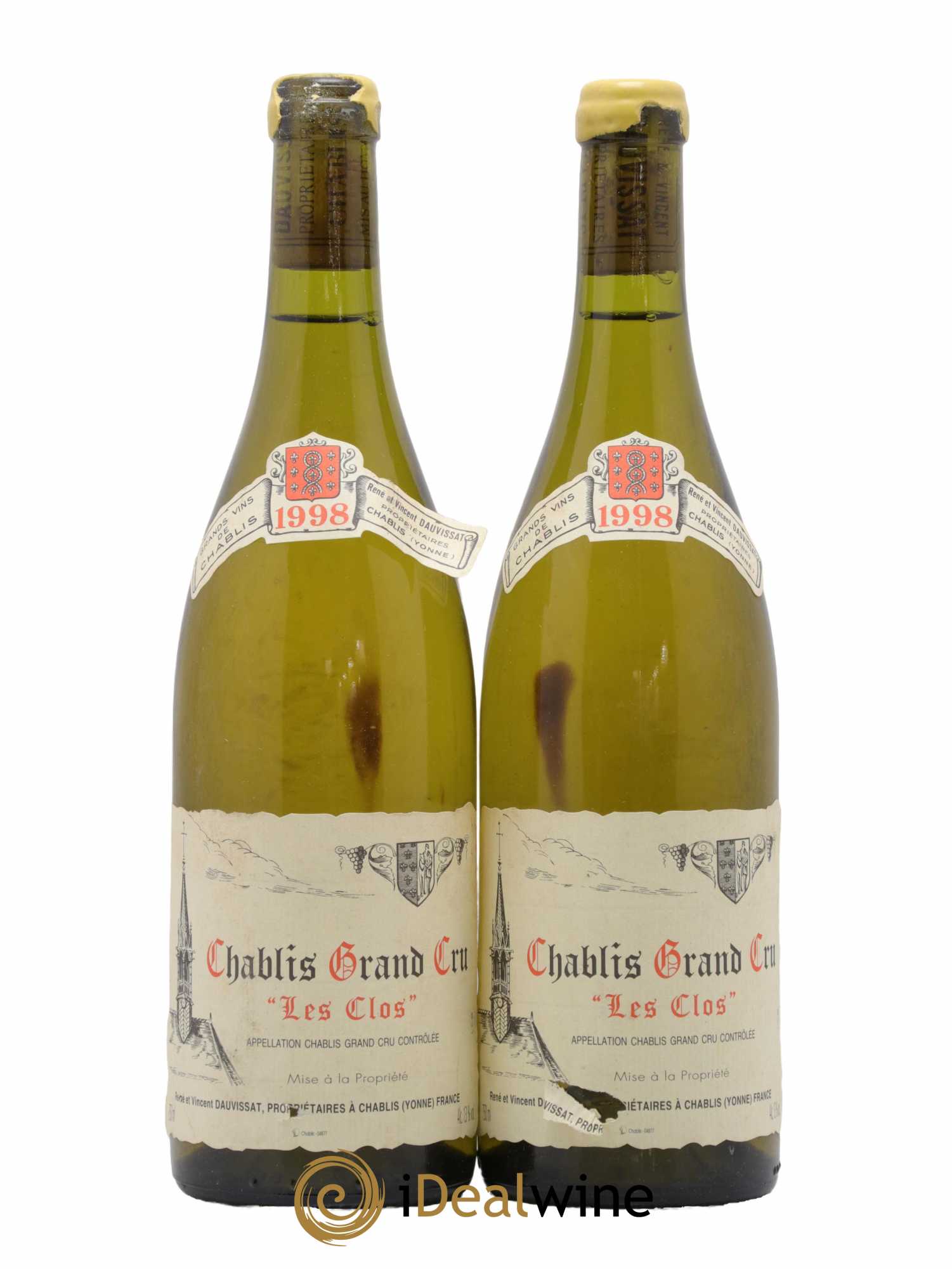 Chablis Grand Cru Les Clos Vincent Dauvissat (Domaine) 1998 - Lot de 2 bouteilles - 0